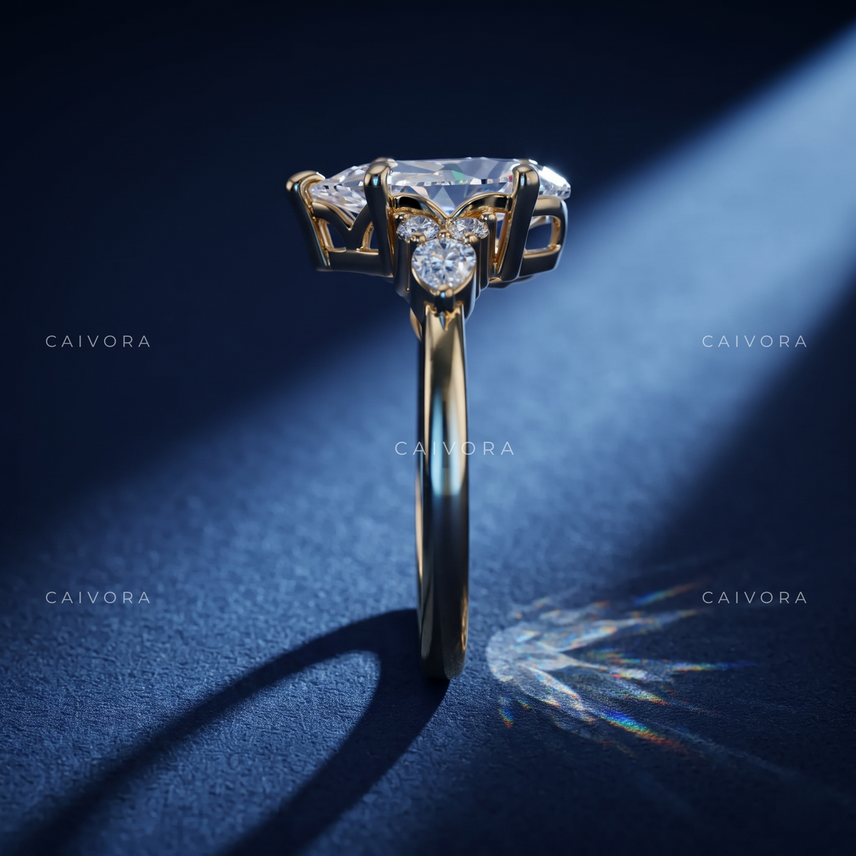 Elegant Latin-Inspired Engagement Ring with a Pear Cut Center Stone