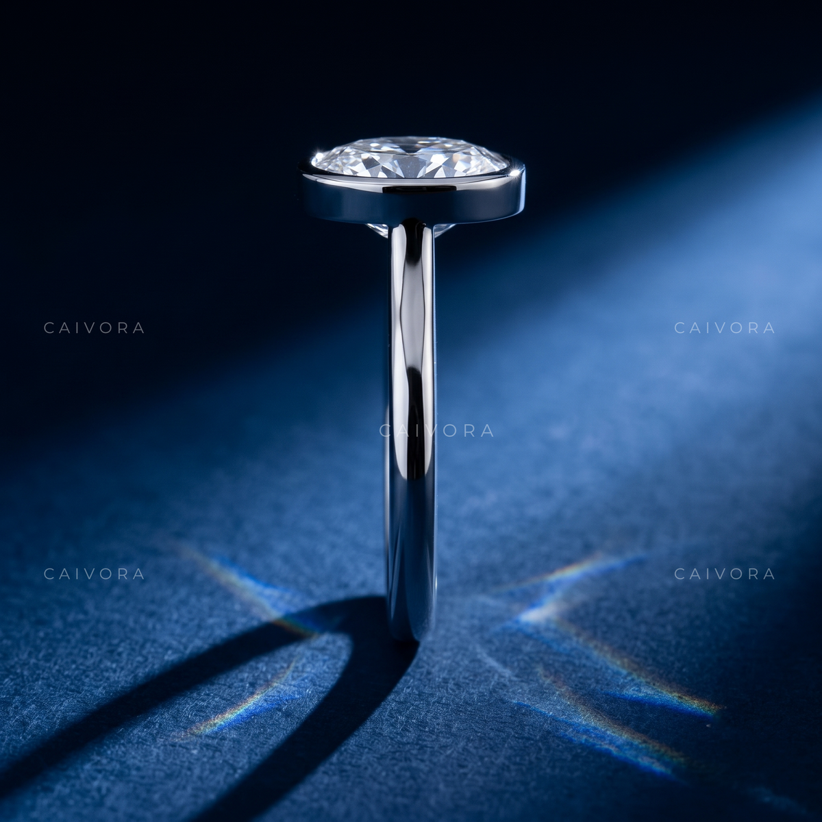 Old Mine Cut Bezel Set Engagement Ring