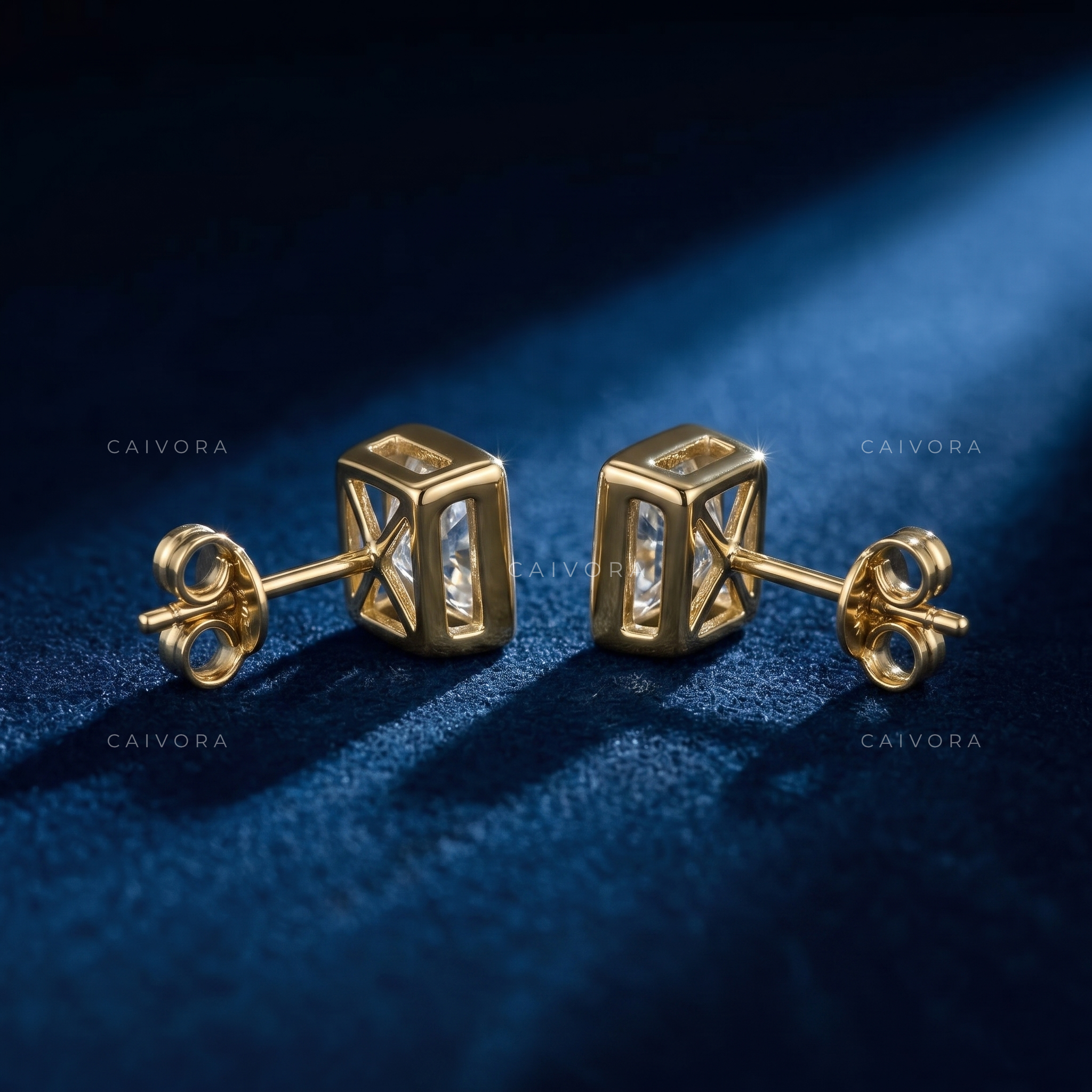 Regent Princess Bezel Stud Earrings