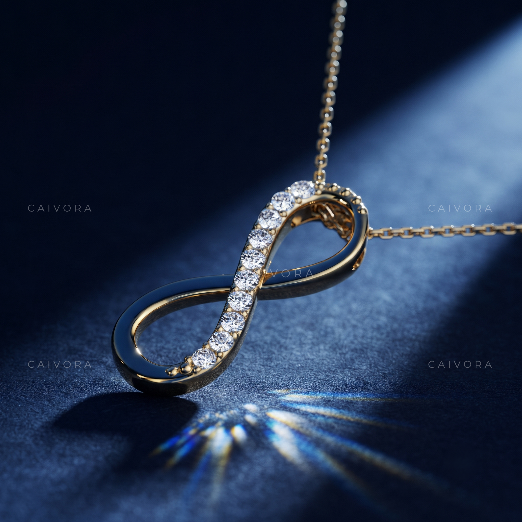 Vertical Infinity Lab-Grown Diamond Pendant Necklace