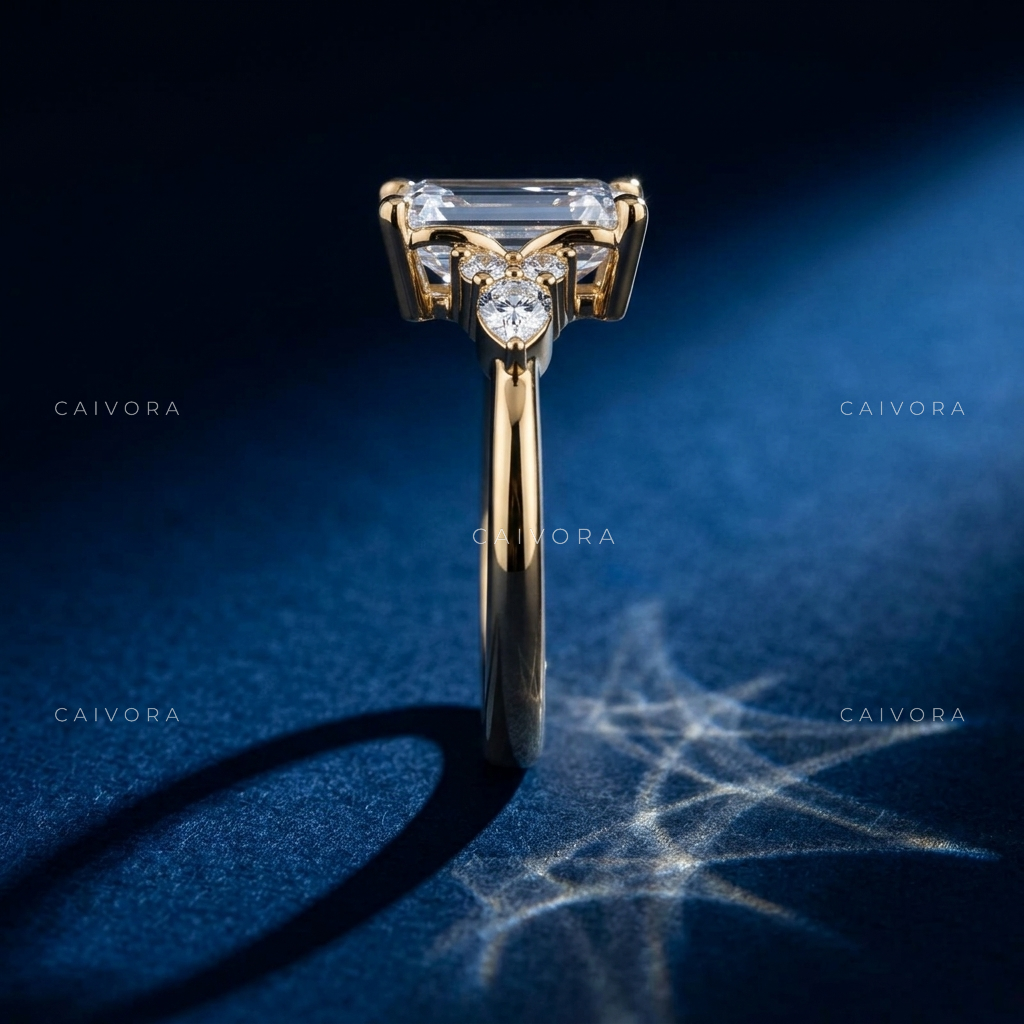 Refined Triana Engagement Ring Showcasing an Emerald Cut Diamond