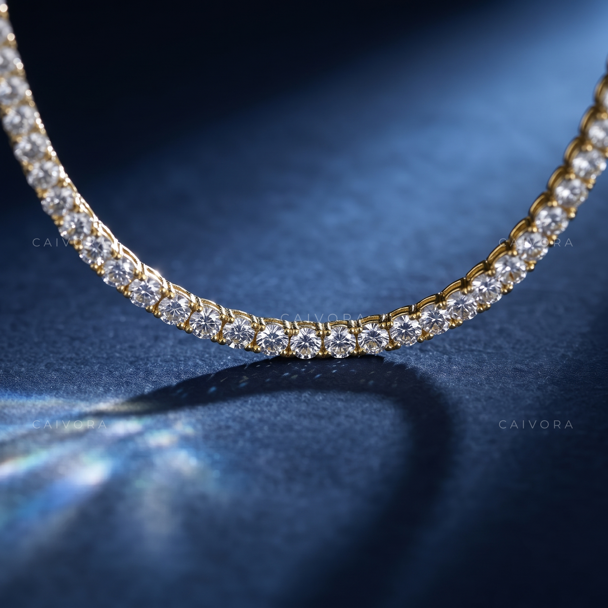 Round Lab-Grown Diamond Tennis Necklace