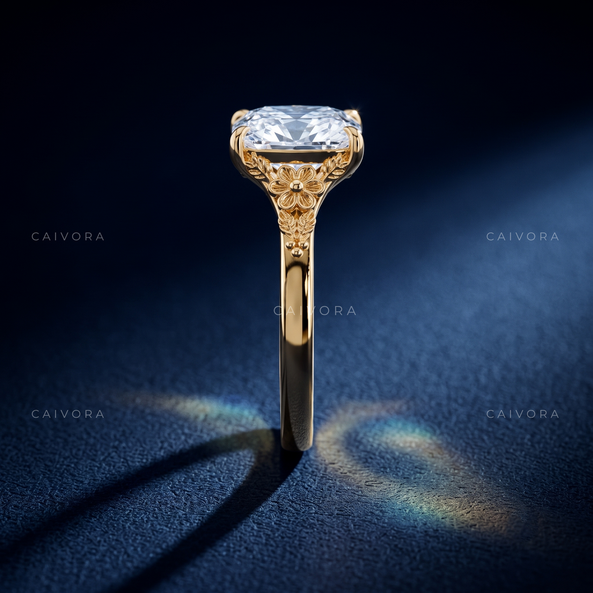 Arabella Sculpted Engagement Ring with an Old Mine Cut Diamond