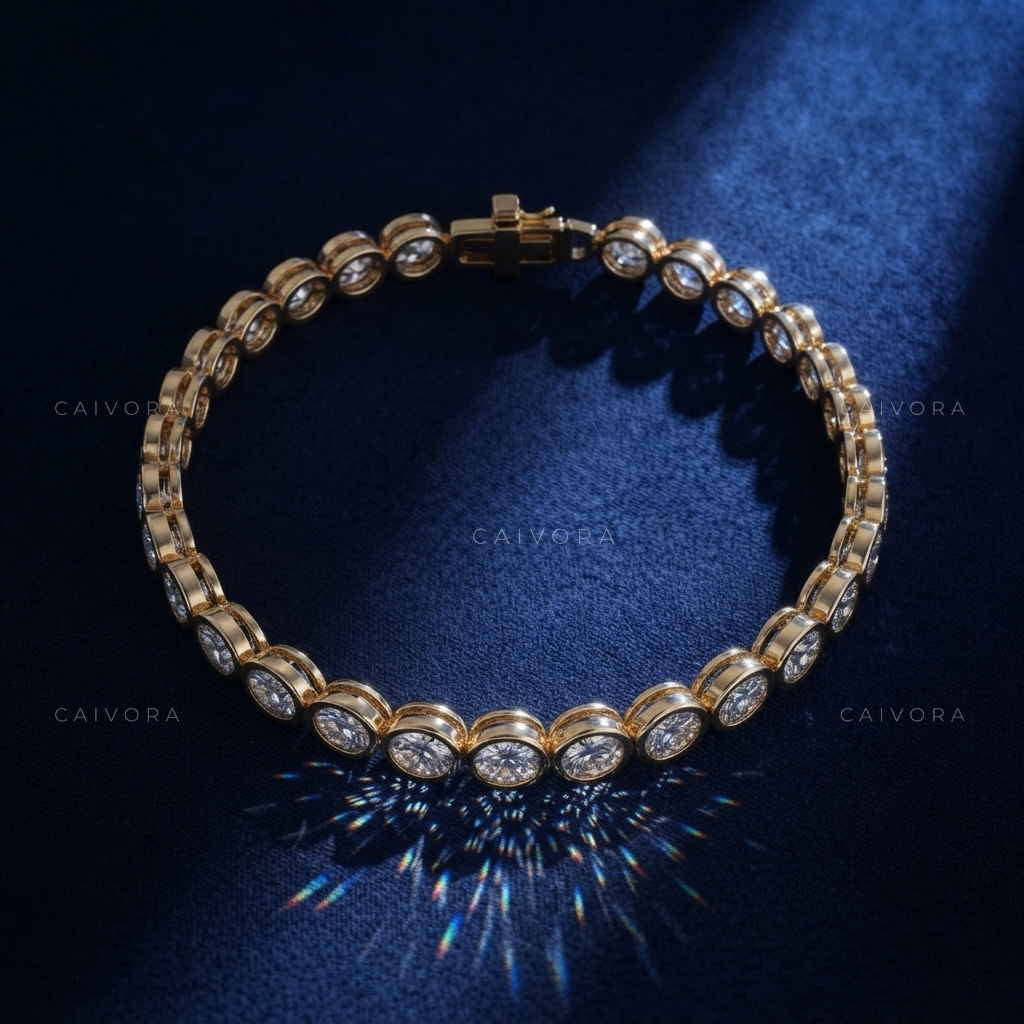 Round Bezel Tennis Bracelet
