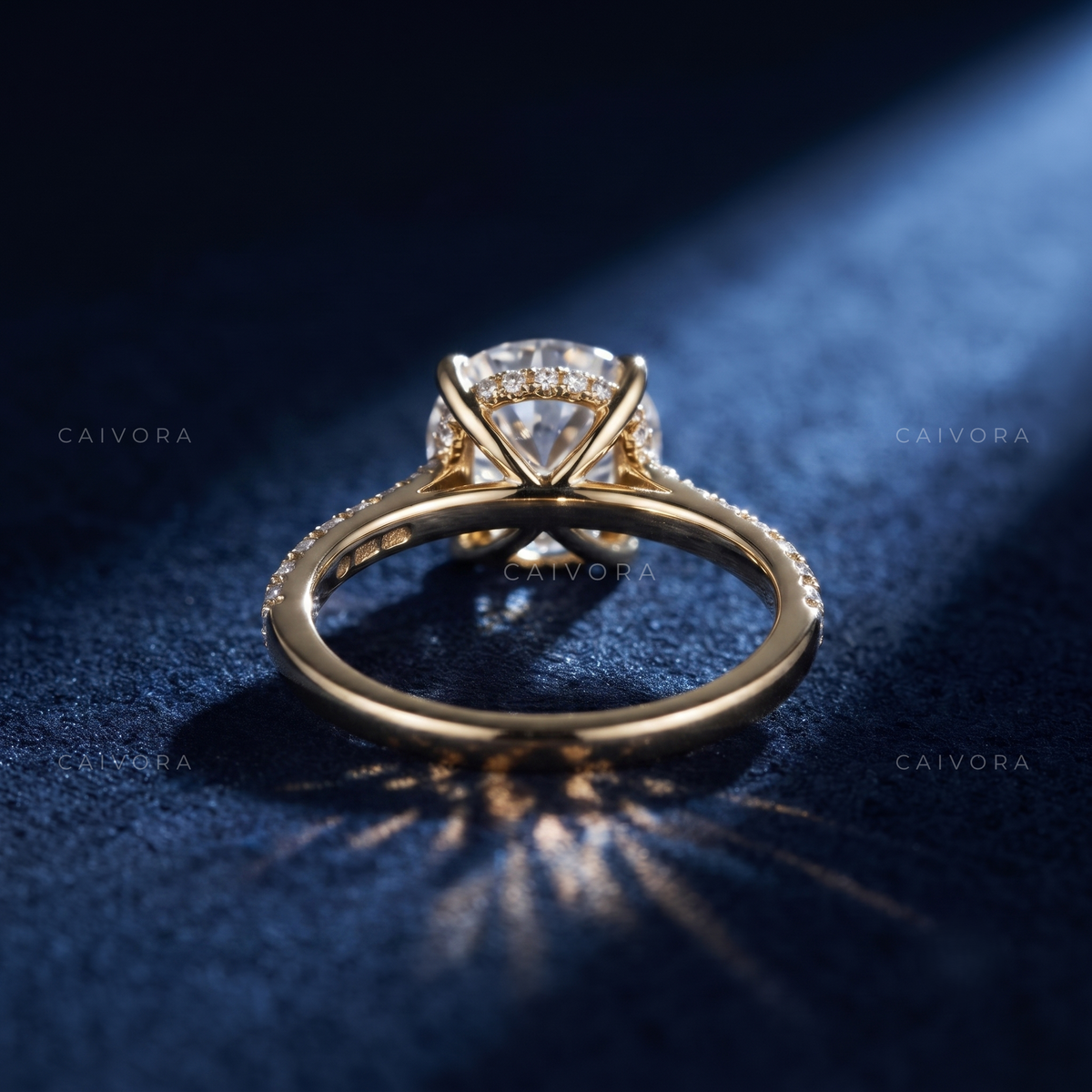 Classic Round Pave Hidden Halo Engagement Ring