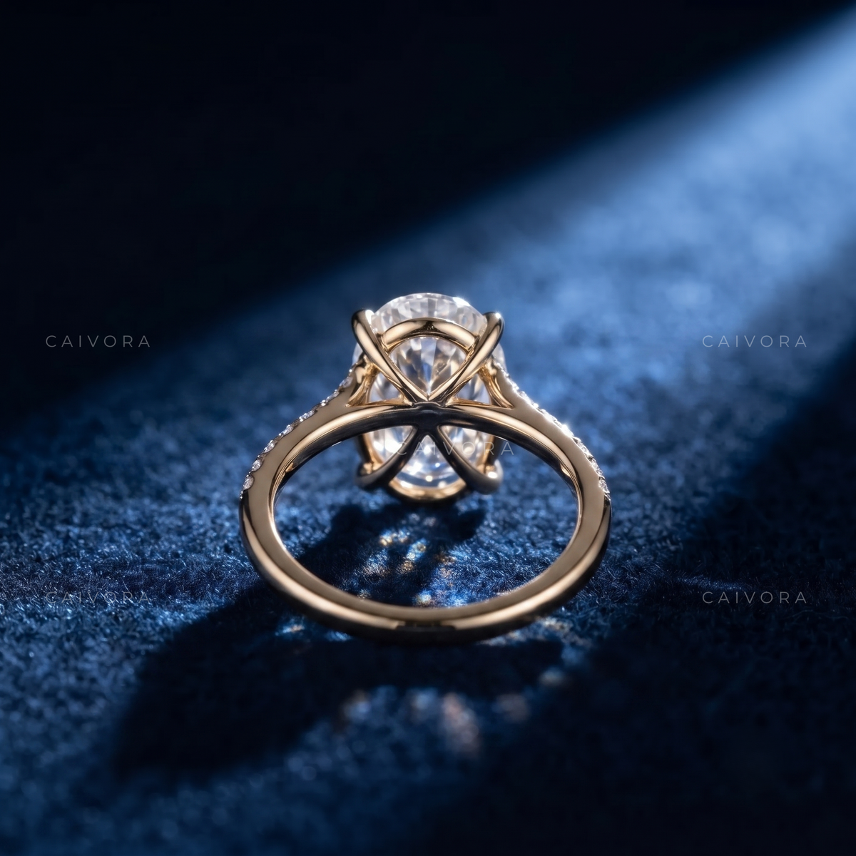 Sculpted Twist Engagement Ring with Radiant Cut Center Diamond