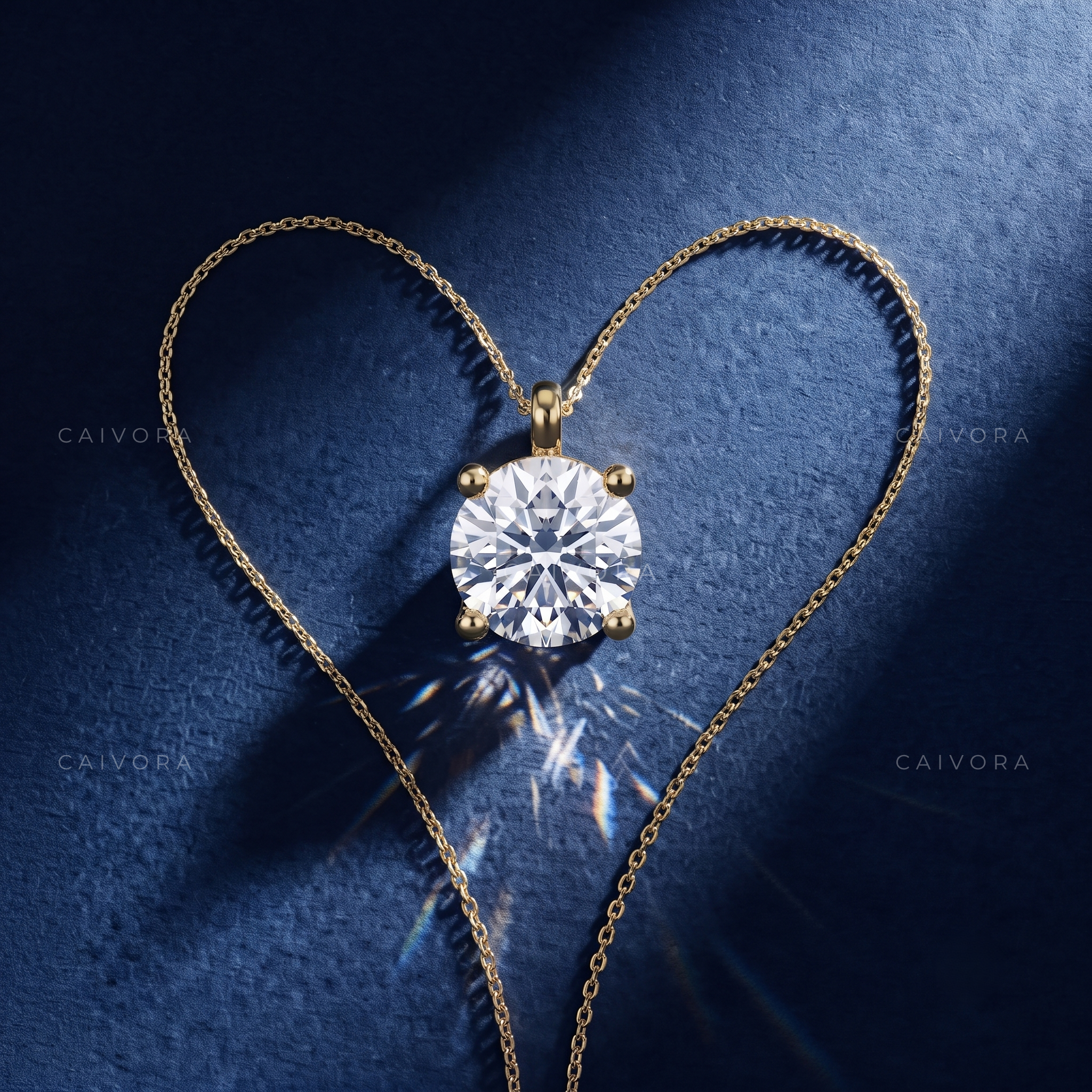 Classic Round Lab-Grown Diamond Solitaire Pendant Necklace