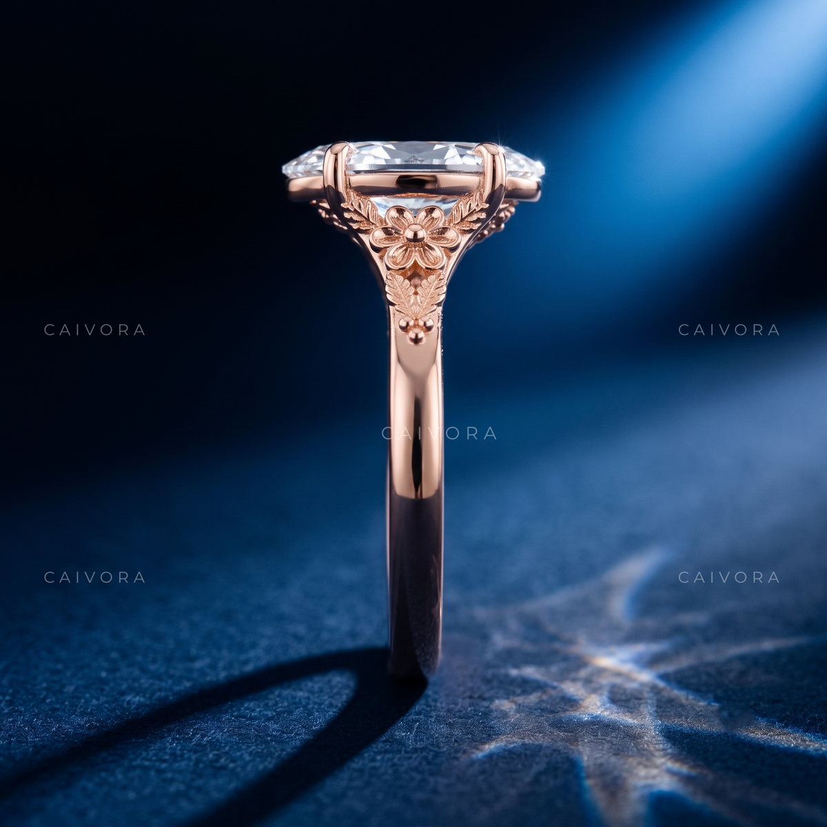 Isadora Sculpted Diamond Ring Featuring a Moval Cut