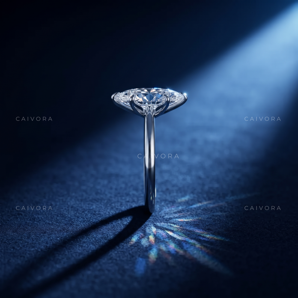 Marquise Cut Hidden Halo Pavé Tulip Engagement Ring