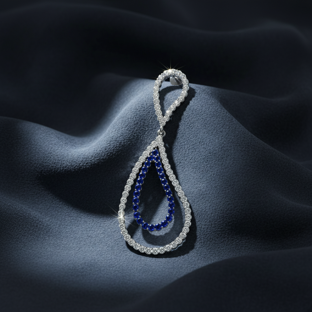 Ocean-Inspired Sapphire and Diamond Dangles