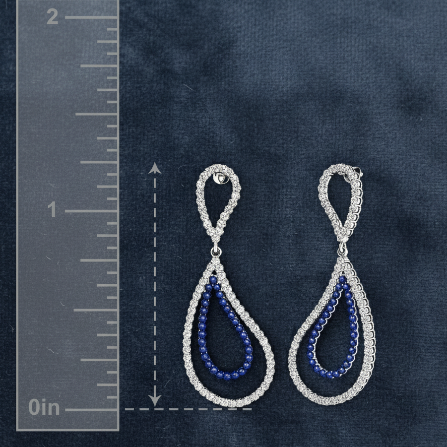 Ocean-Inspired Sapphire and Diamond Dangles