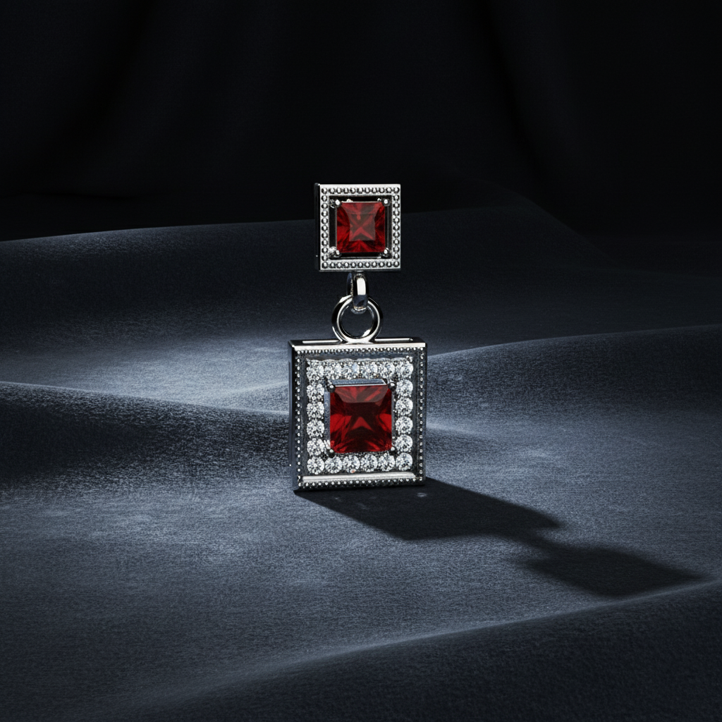 Luxurious Red Gemstone Statement Dangle Earrings