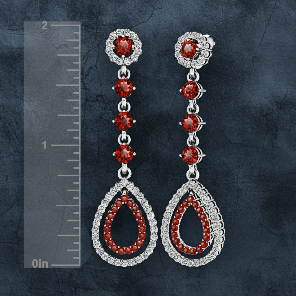 Vibrant Red and White Statement Earrings