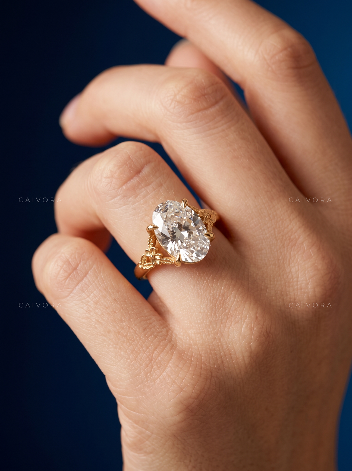 Aurelia Oval Diamond Sculpted Engagement Ring
