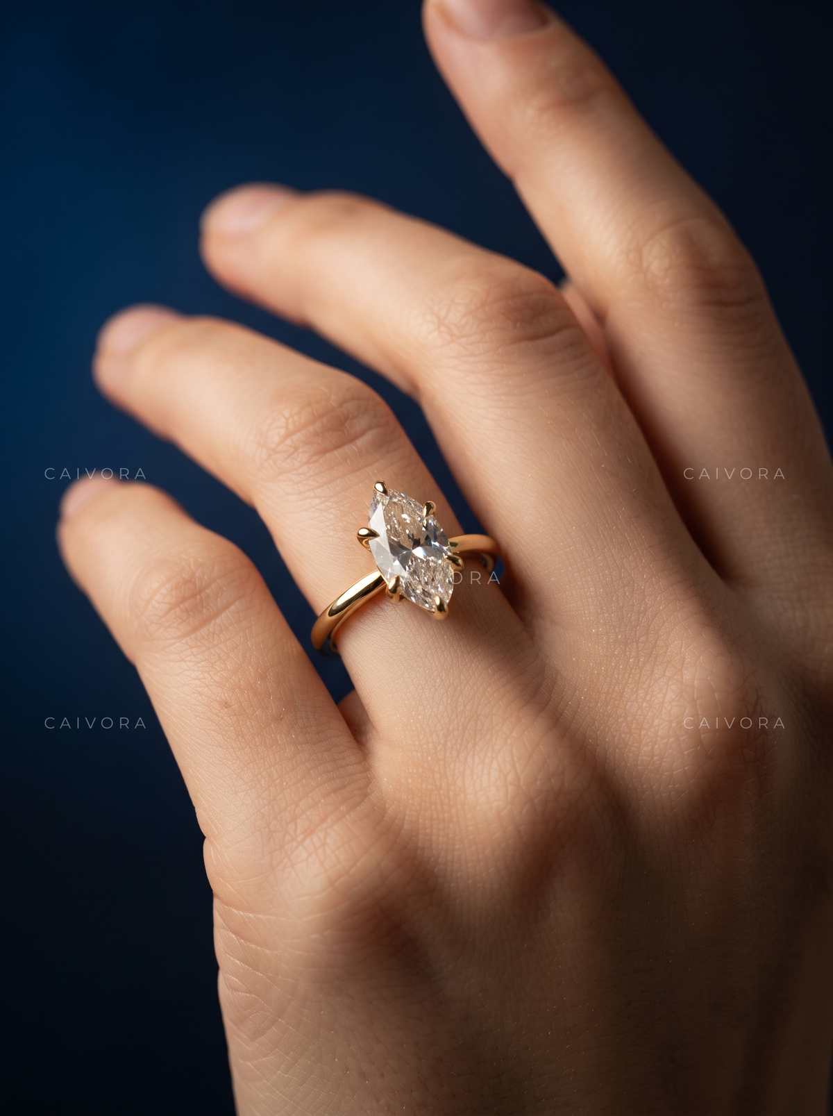 Moval Cut Hidden Halo Pavé Tulip Engagement Ring