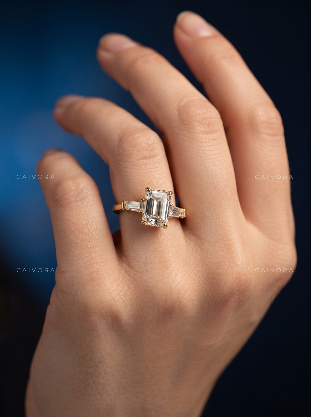 Modern Elegance Framed by Emerald Cut Brilliance