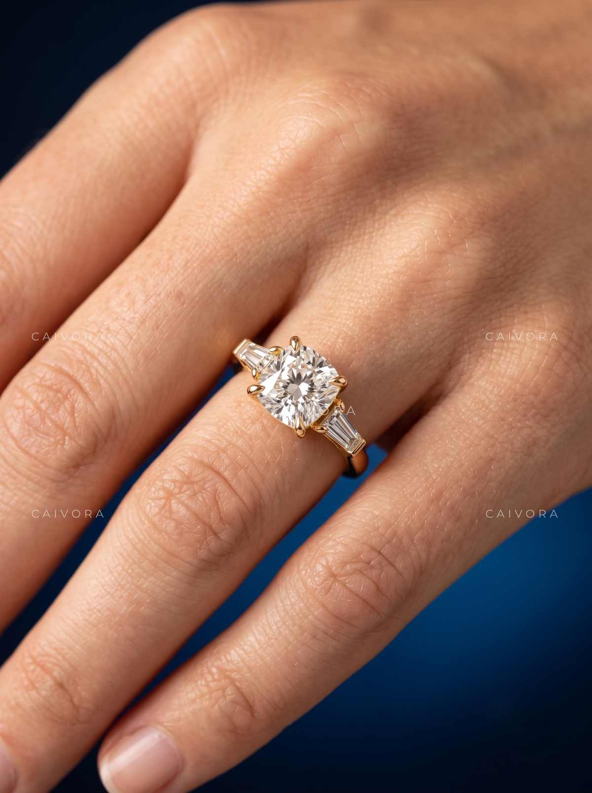 Soft Geometry with a Cushion Cut Center Diamond