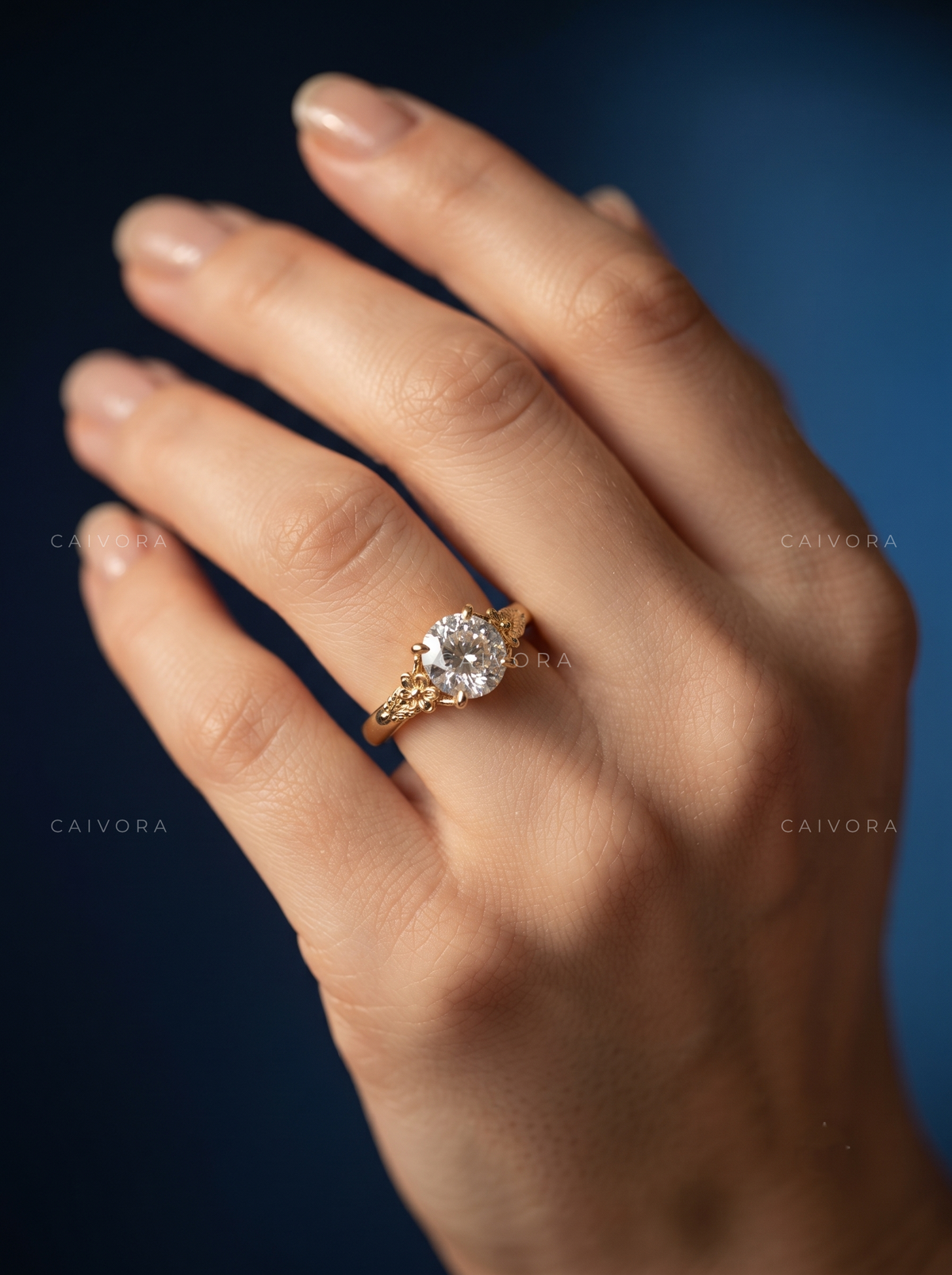 Solenne Sculpted Engagement Ring with Portuguese Cut Diamond