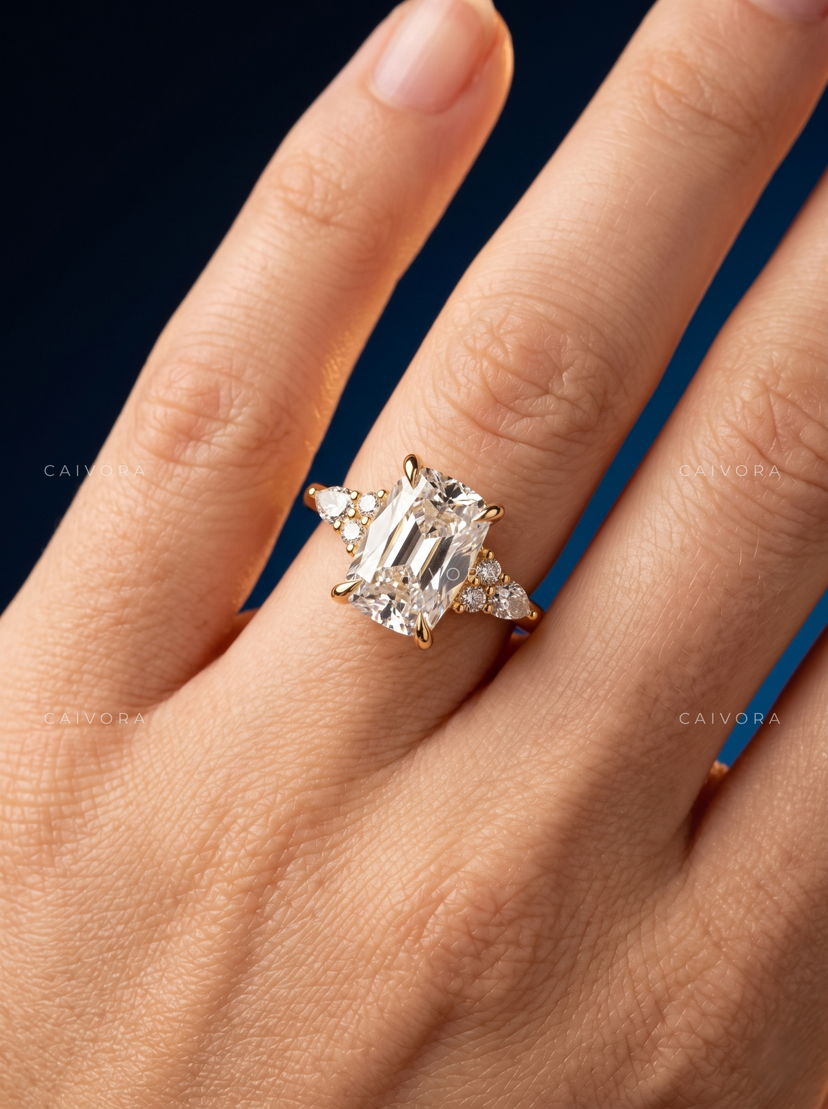 Sophisticated Triana Engagement Ring Showcasing a Radiant Cut Center