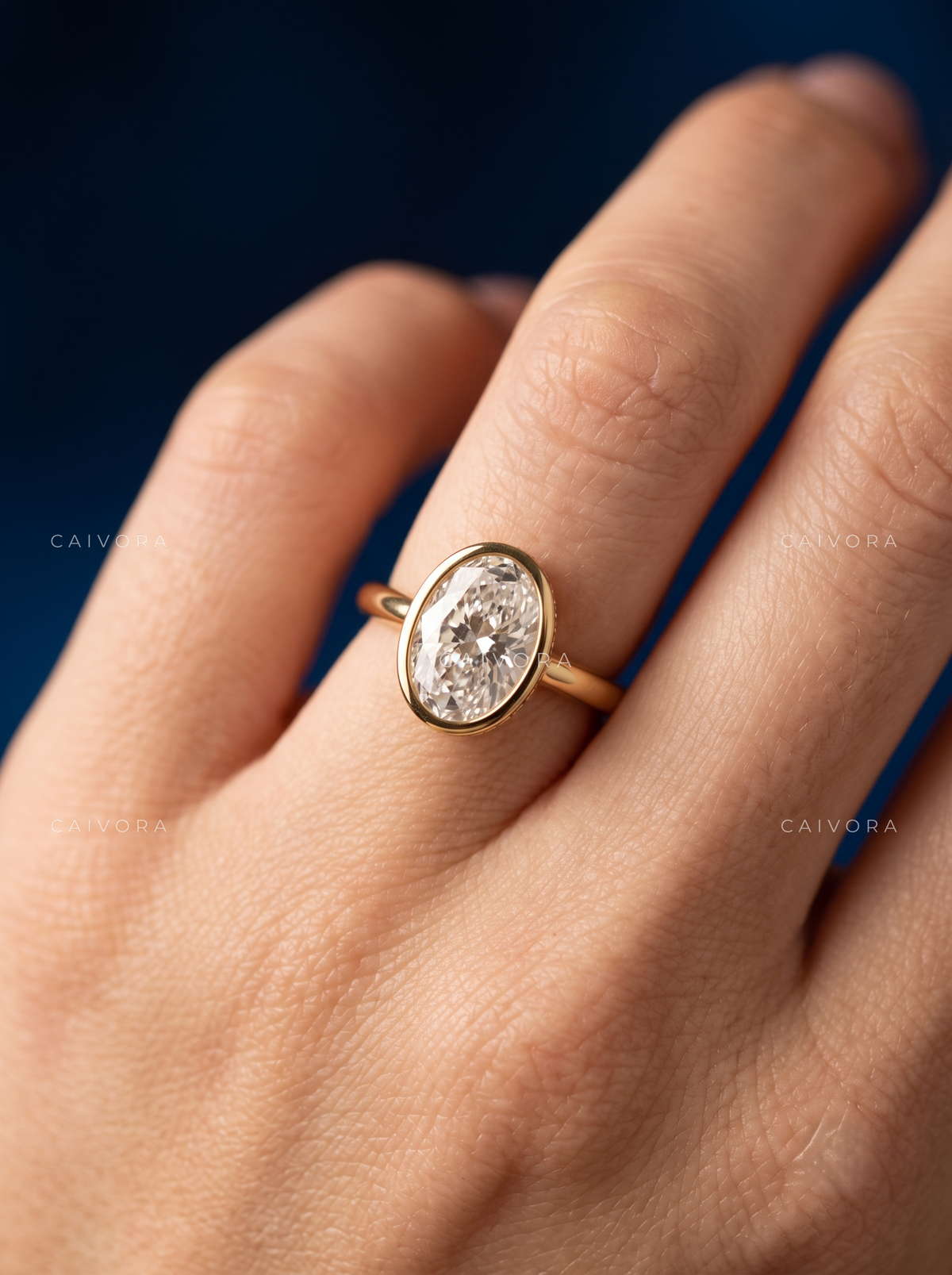 Fluid Elegance with an Oval Cut Hidden Halo