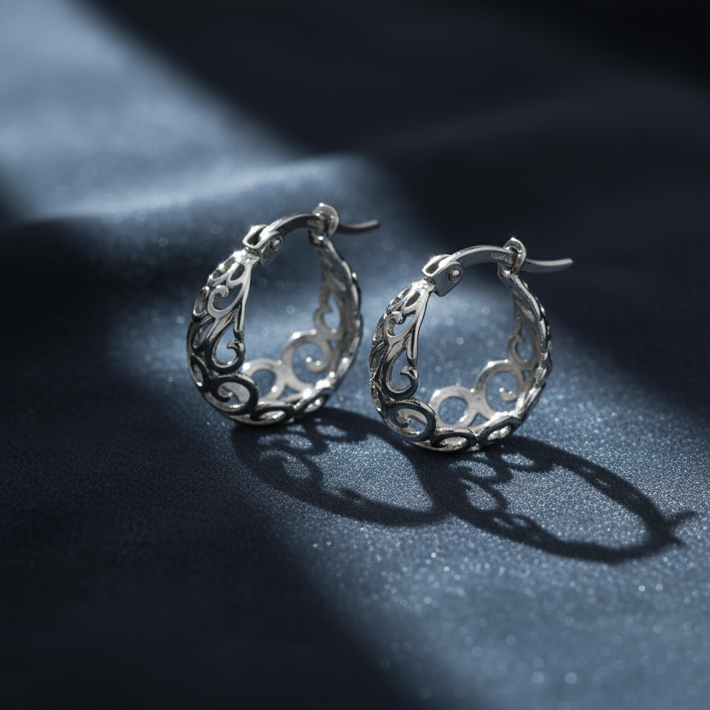 Inspiration White Gold Hoop Earrings
