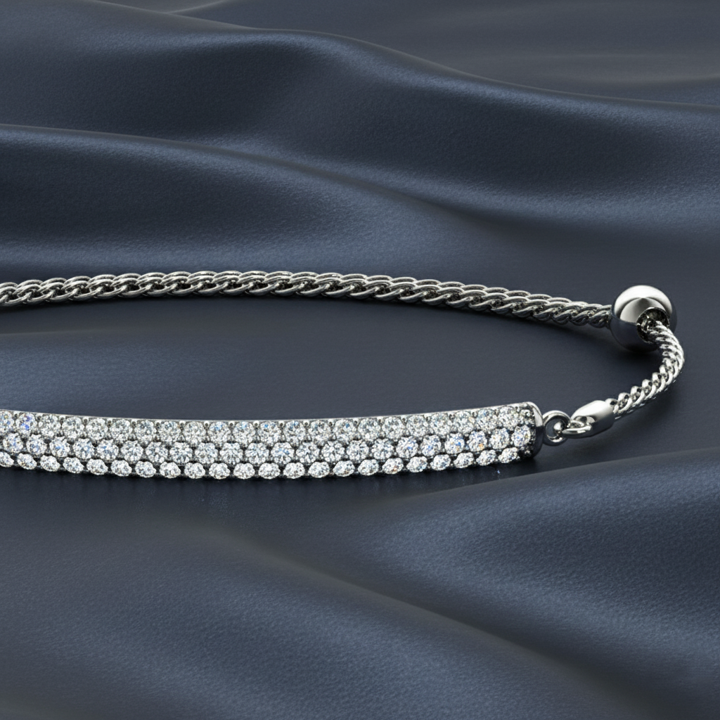 Shimmering Multi-Row Diamond Bracelet