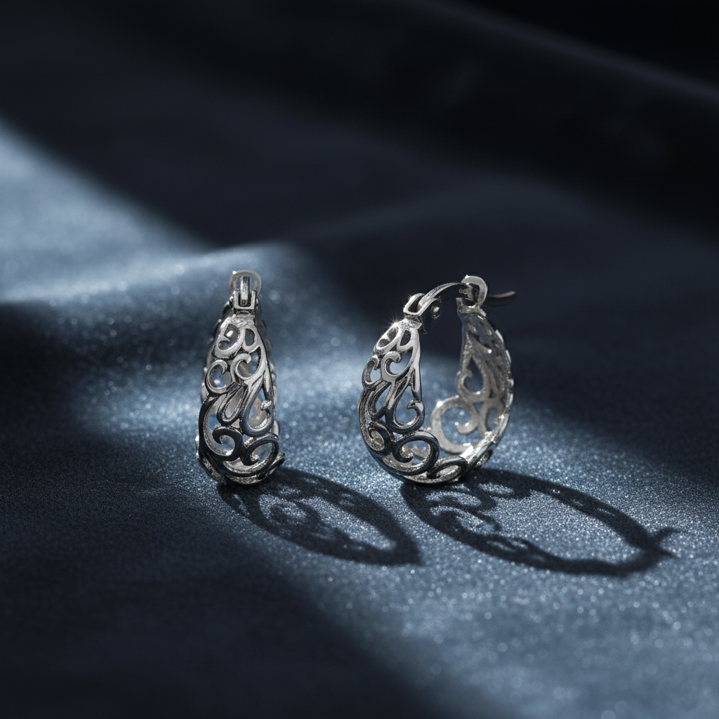 Inspiration White Gold Hoop Earrings