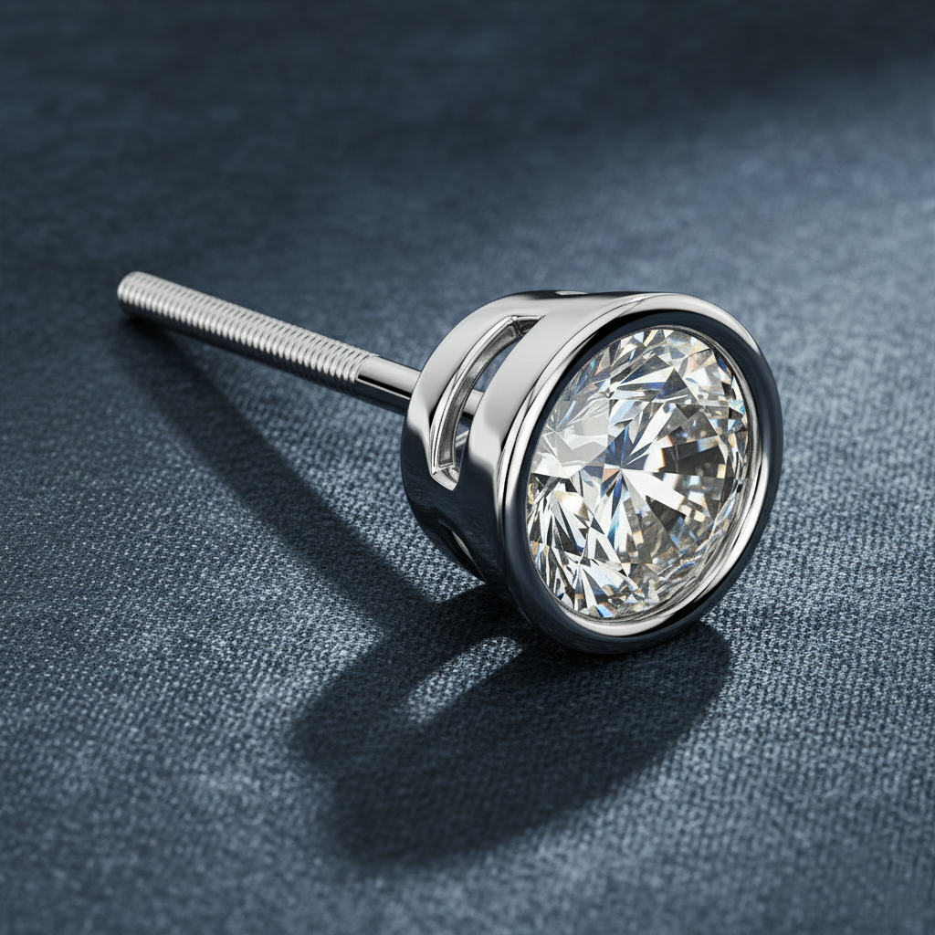 Captivating Bezel Set Single Diamond Stud