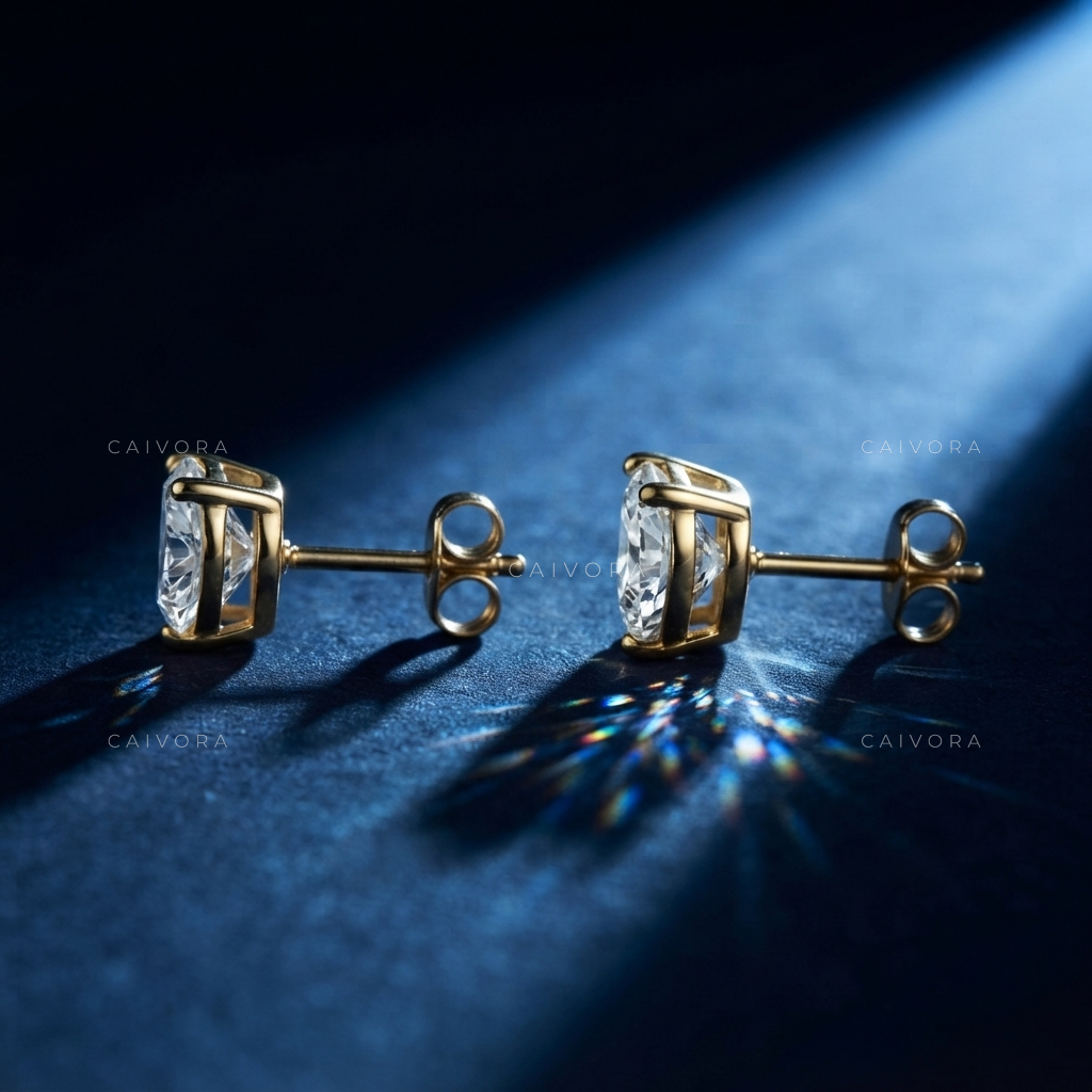 Luminous Heart 3-Prong Lab-Grown Diamond Stud Earrings
