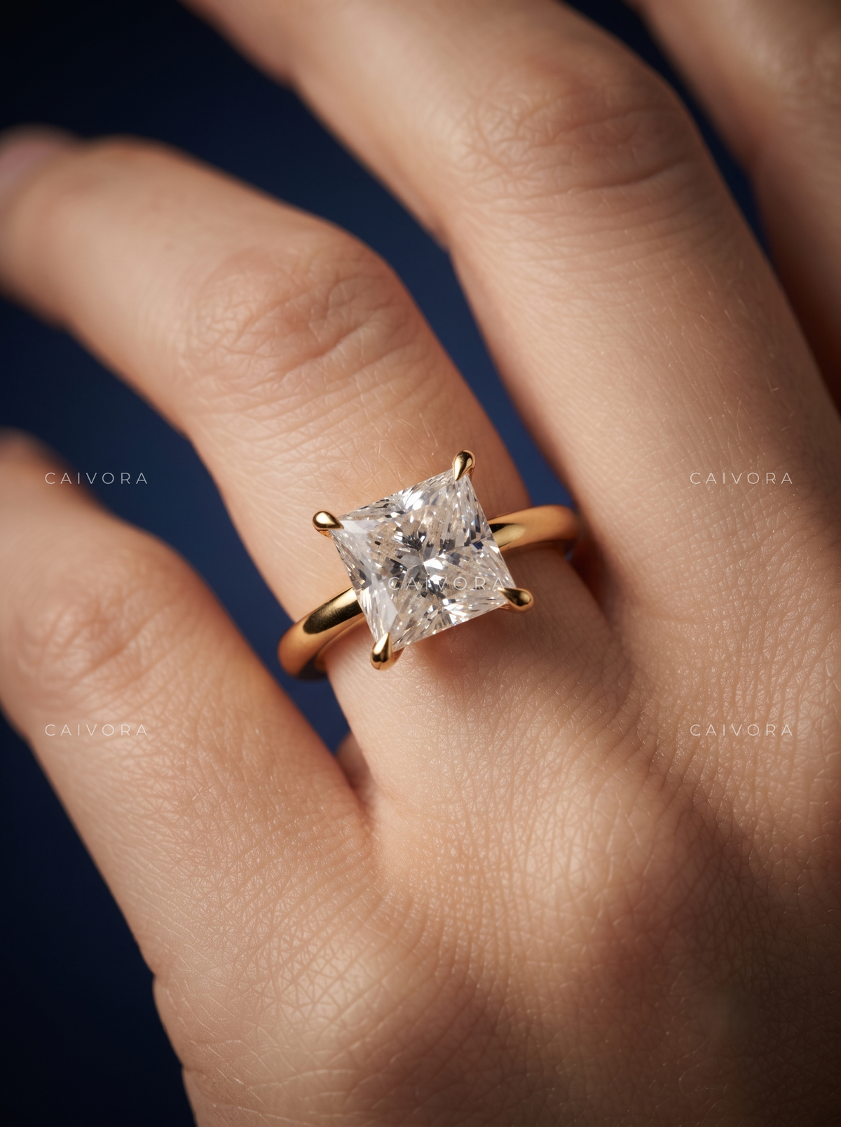 Princess Cut Four Prong Solitaire Engagement Ring