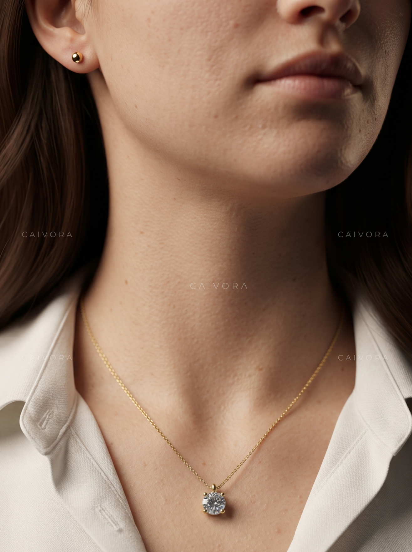 Classic Round Lab-Grown Diamond Solitaire Pendant Necklace