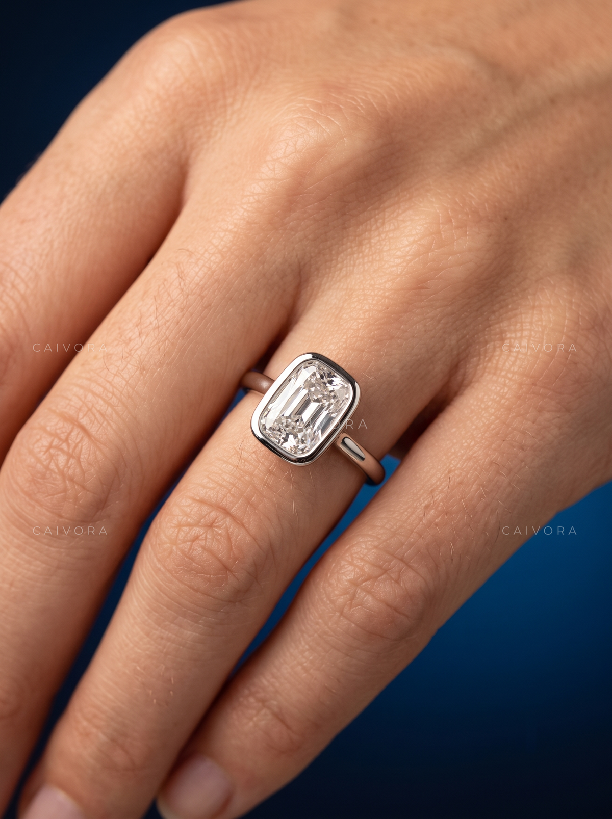 Old Mine Cut Bezel Set Engagement Ring