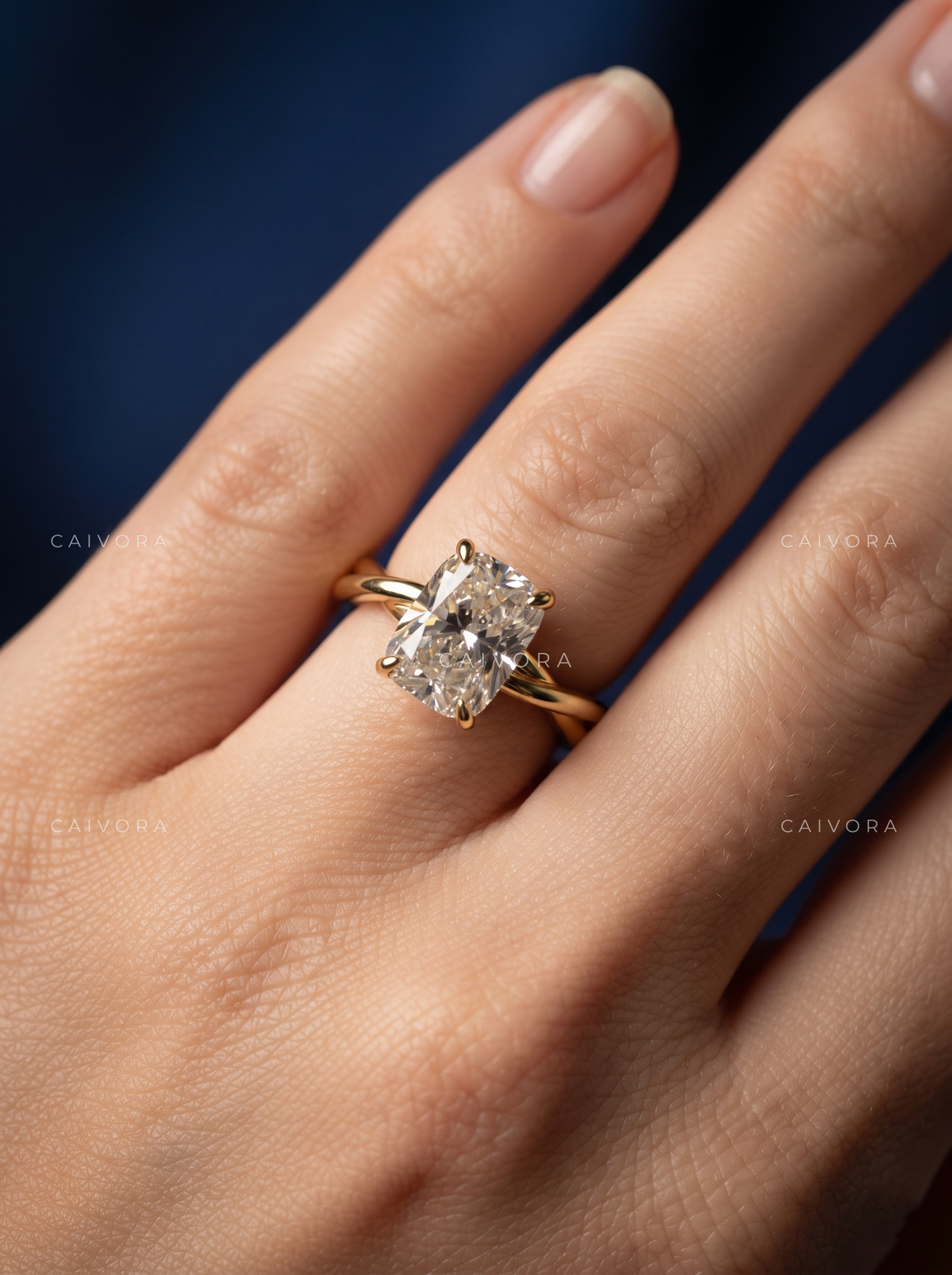 Heritage Bloom Kosina Engagement Ring Featuring a Cushion Cut Diamond