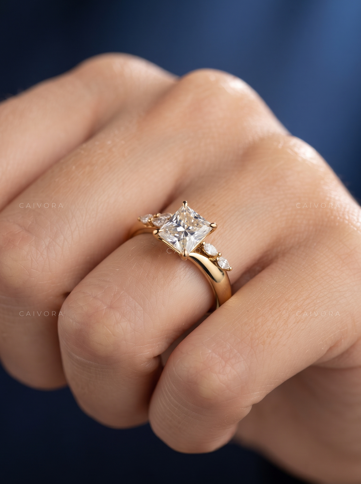 Priness Cut Vintage Inspired Diamond Engagement Ring
