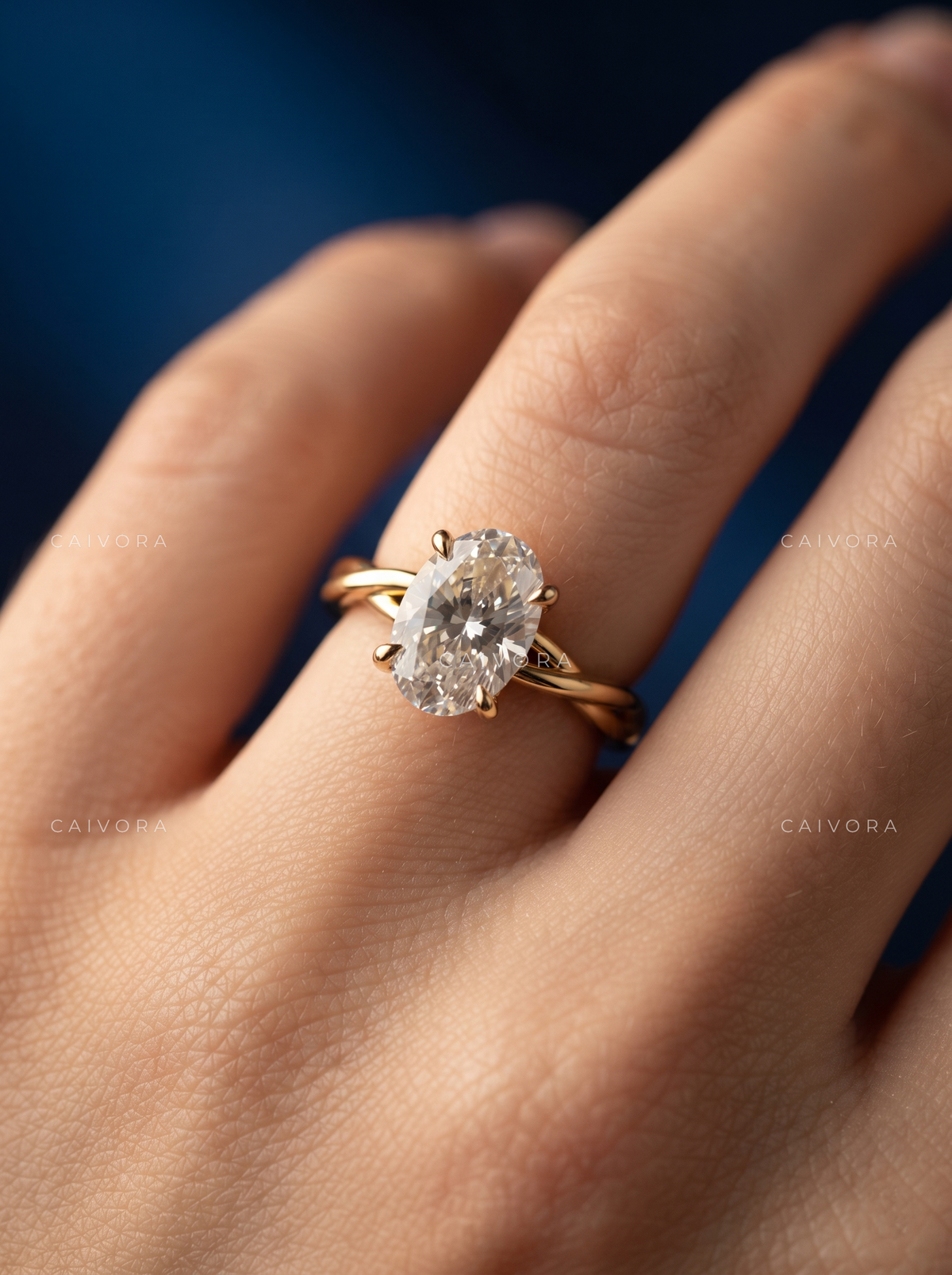 Timeless Grace Shaped Around an Oval Cut Diamond