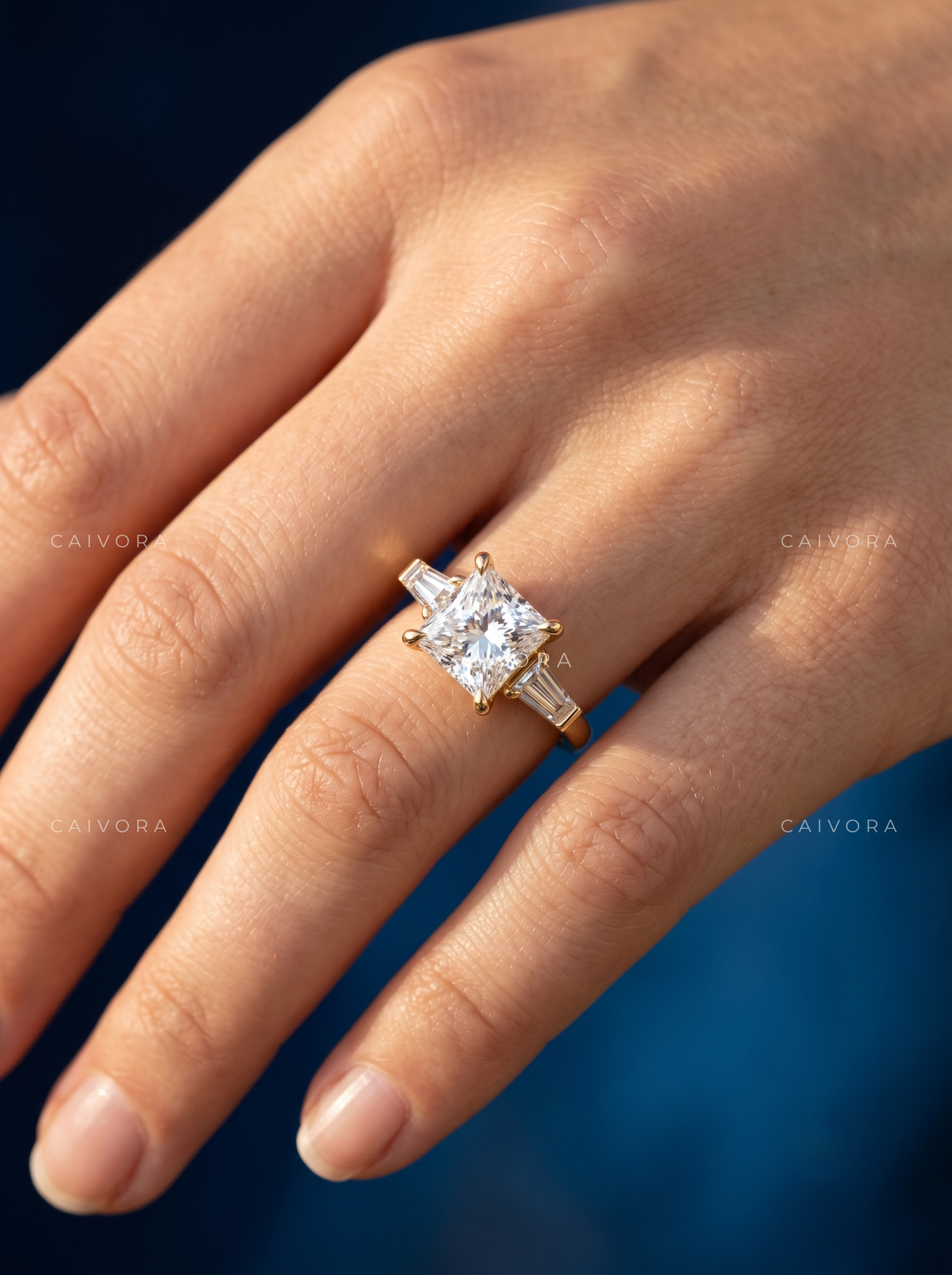 Clean Lines with a Princess Cut Center Diamond