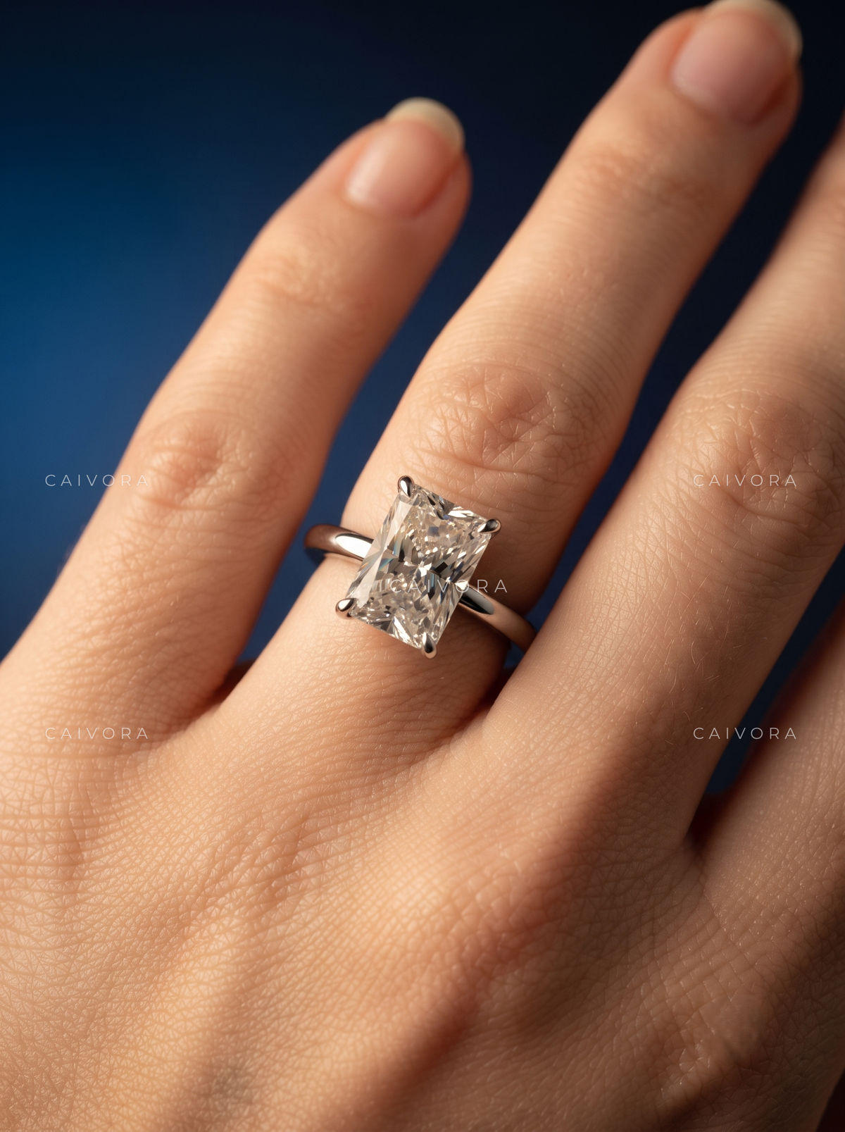 Radiant Cut Four Prong Solitaire Engagement Ring
