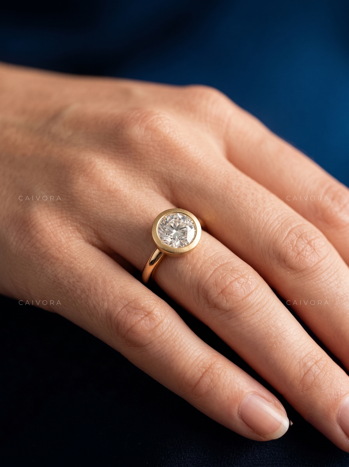 Round Bezel Set Solitaire Engagement Ring