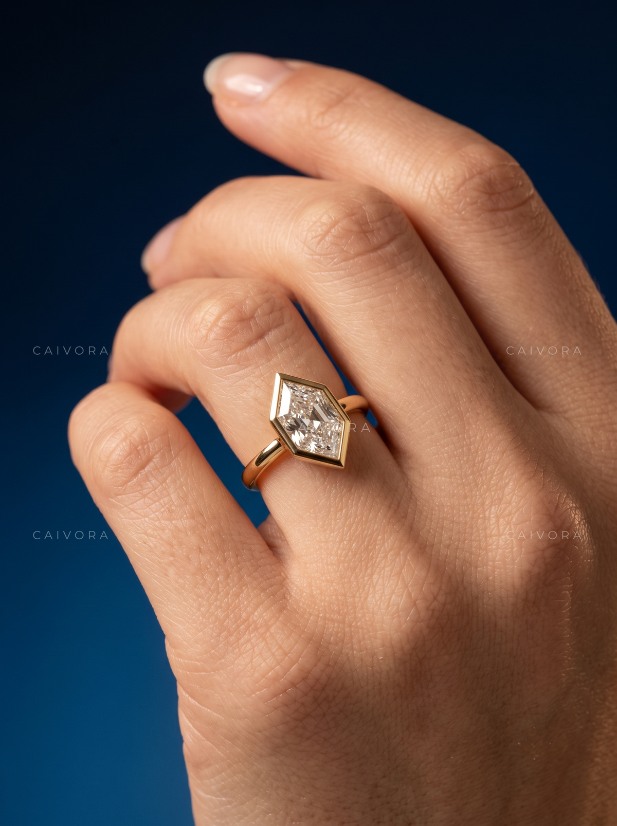 Dutch Marquise Diamond Bezel Engagement Ring