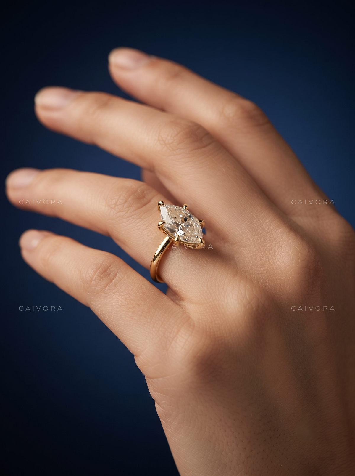 Dutch Marquise Cut Hidden Halo Pavé Tulip Engagement Ring