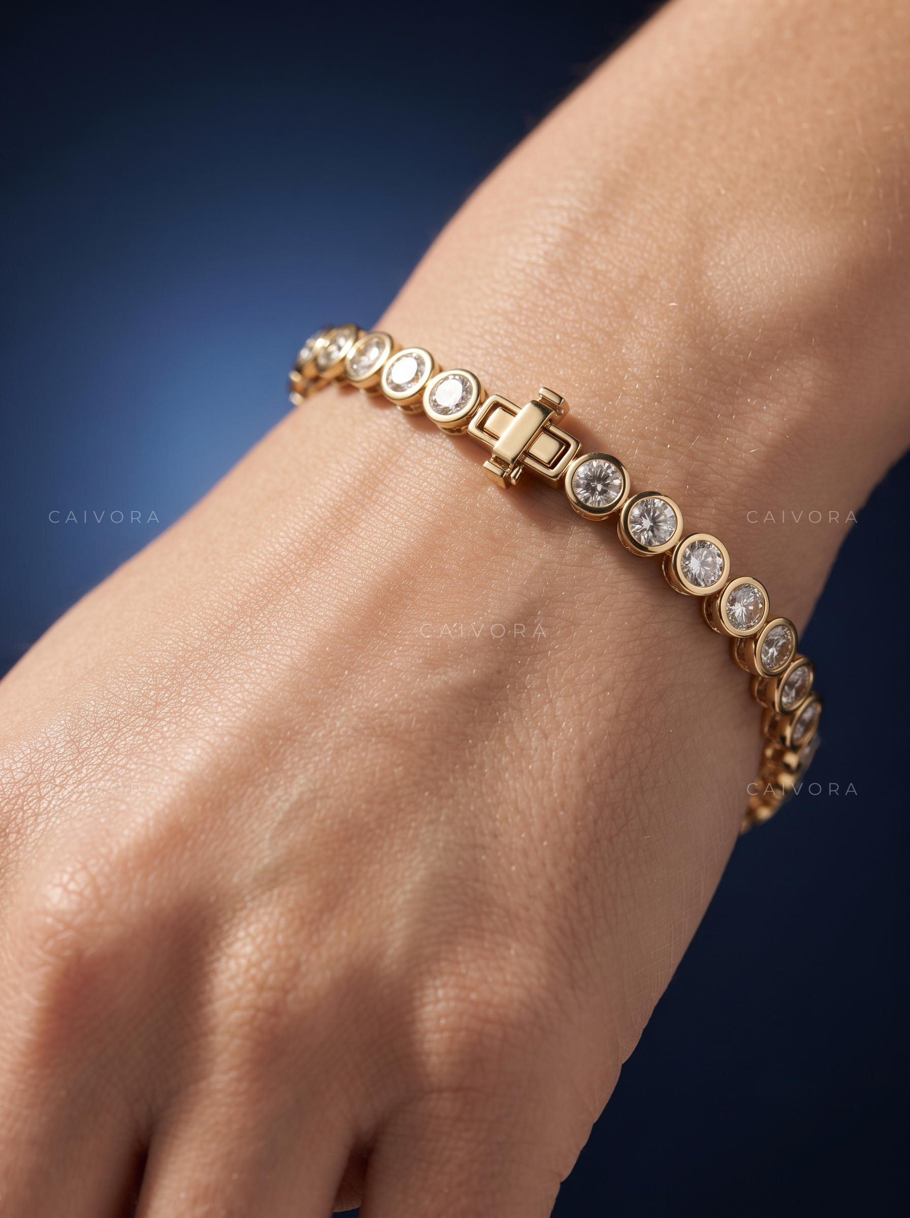 Round Bezel Tennis Bracelet