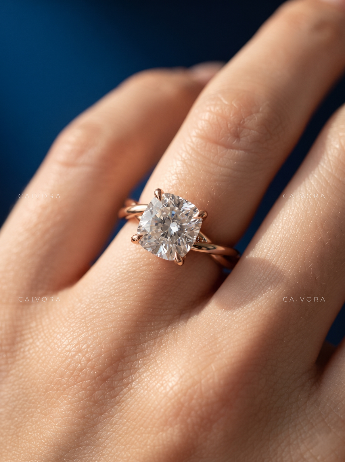 Velvet Radiance Kosina Engagement Ring with a Cushion Cut Diamond