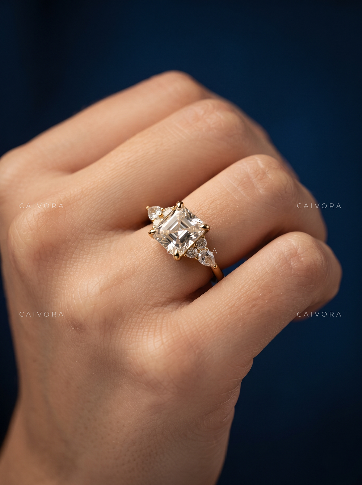 Distinctive Triana Engagement Ring Showcasing an Asscher Cut Diamond