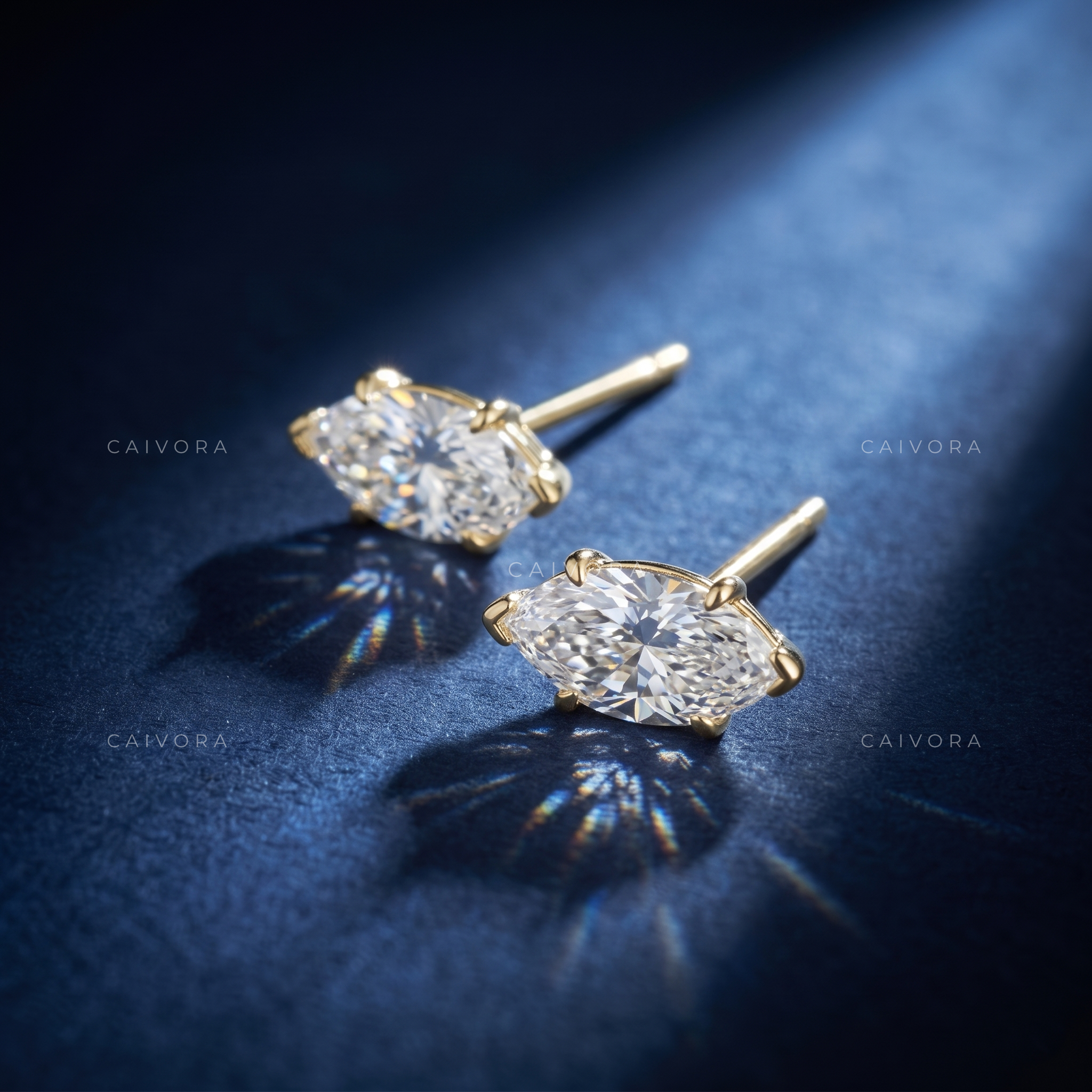 Regal Marquise Six-Prong Solitaire Studs
