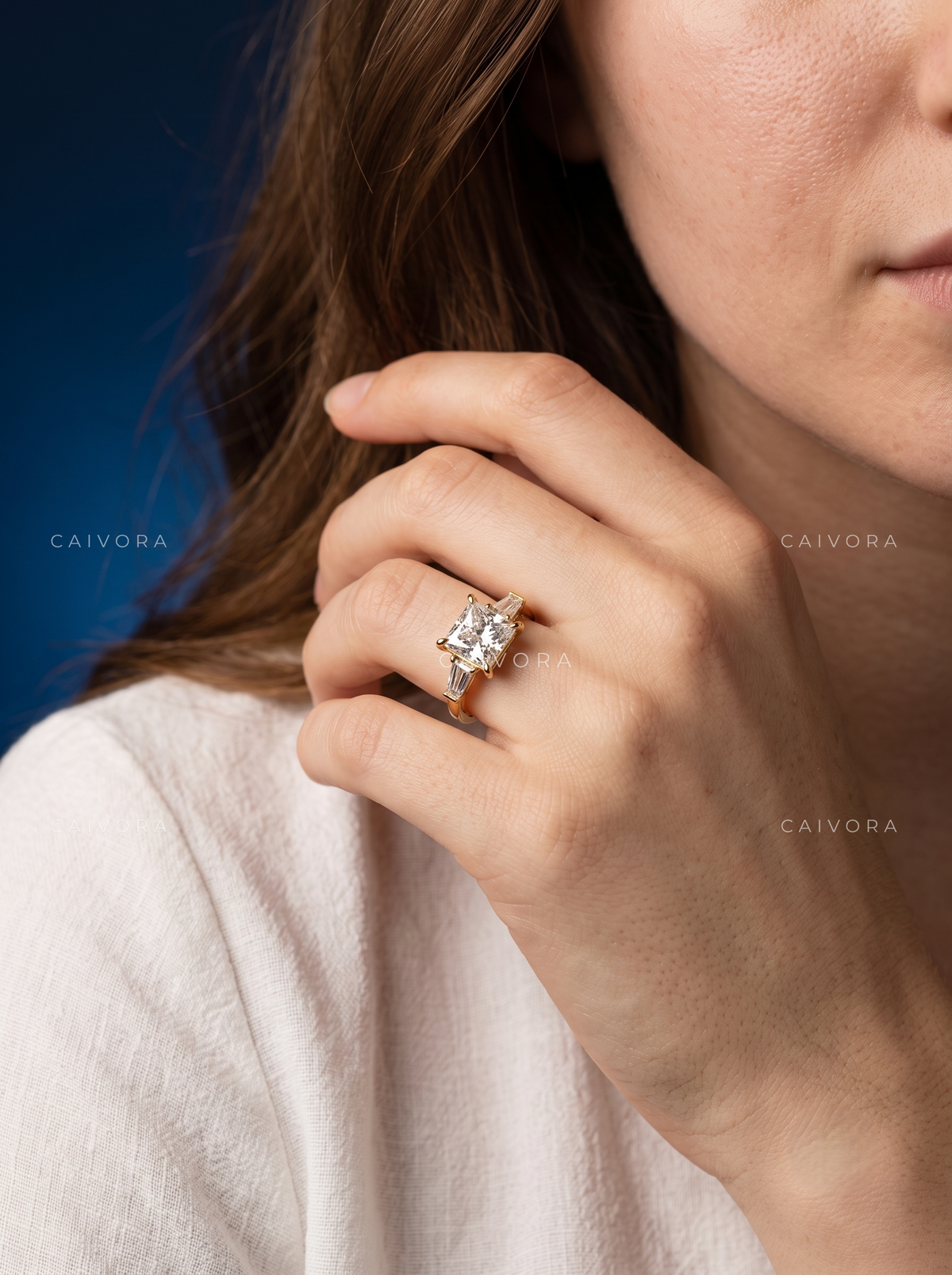 Clean Lines with a Princess Cut Center Diamond