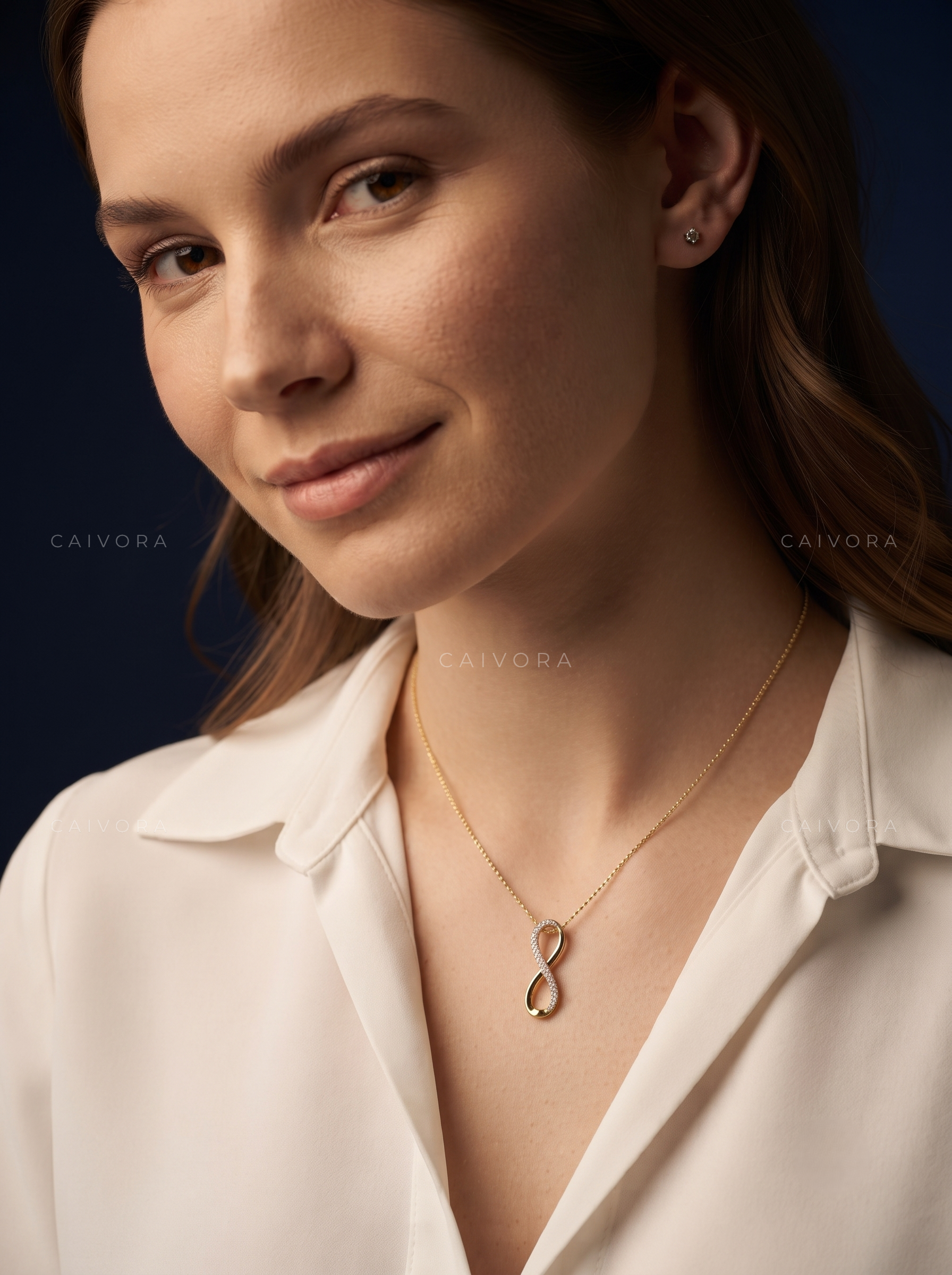Vertical Infinity Lab-Grown Diamond Pendant Necklace
