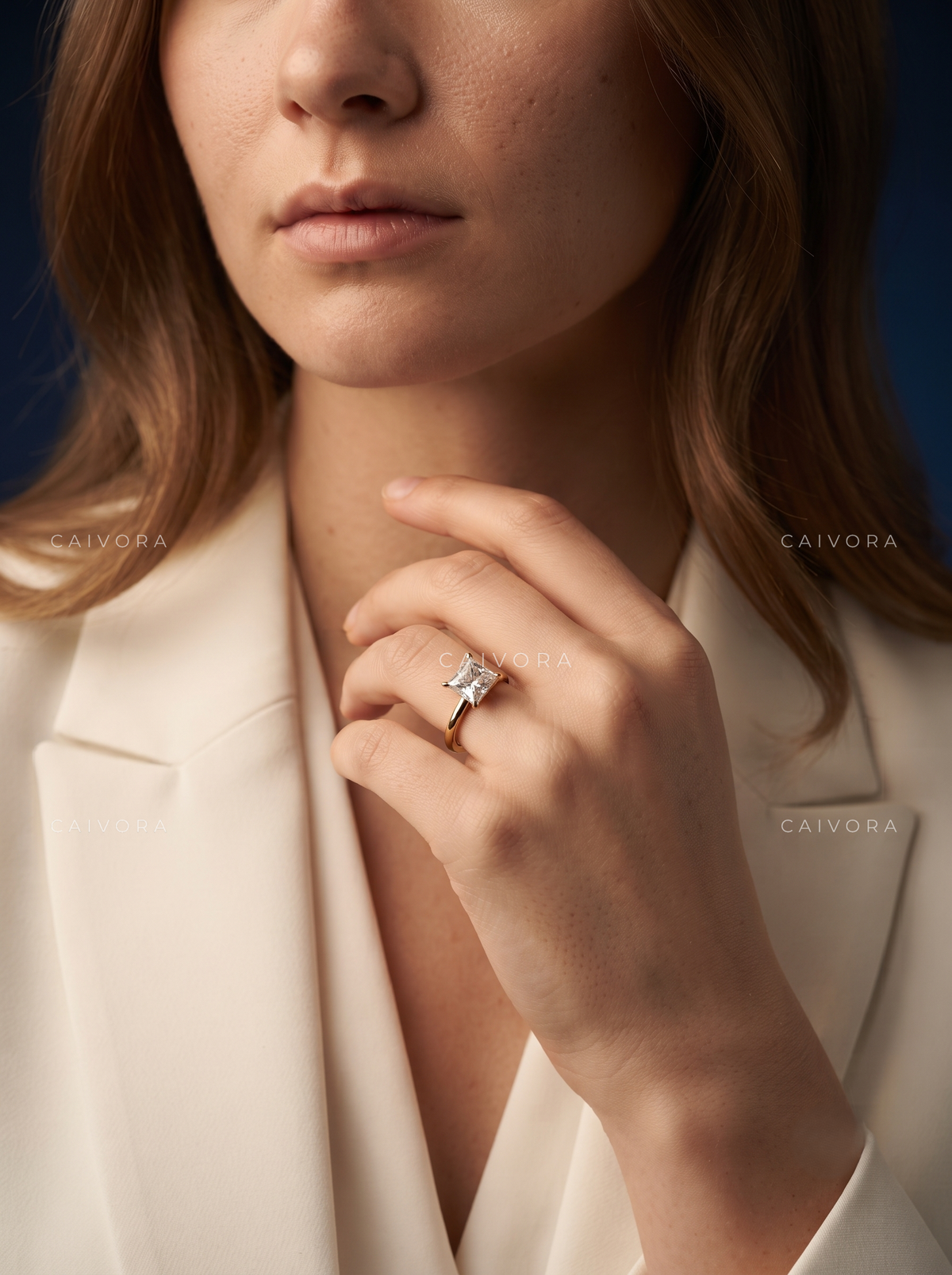 Princess Cut Four Prong Solitaire Engagement Ring
