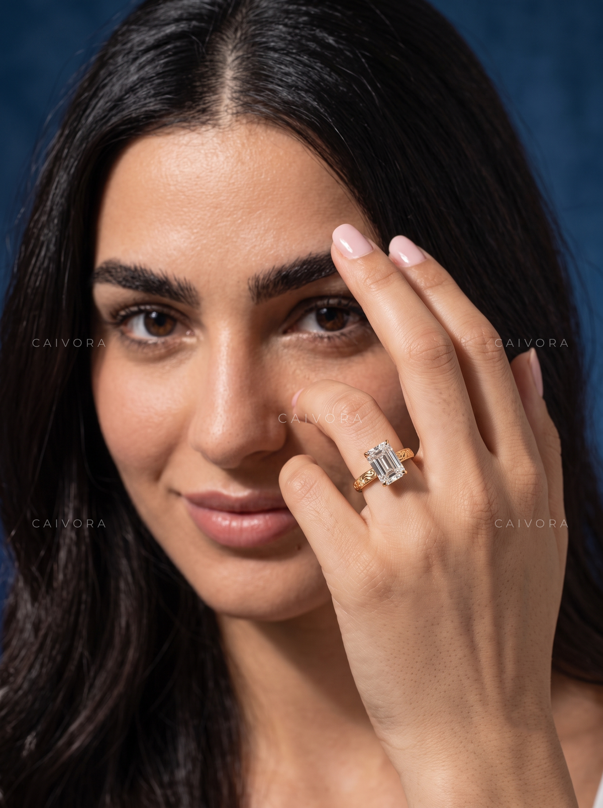 Old Mine Cut Diamond Architectural Engagement Ring