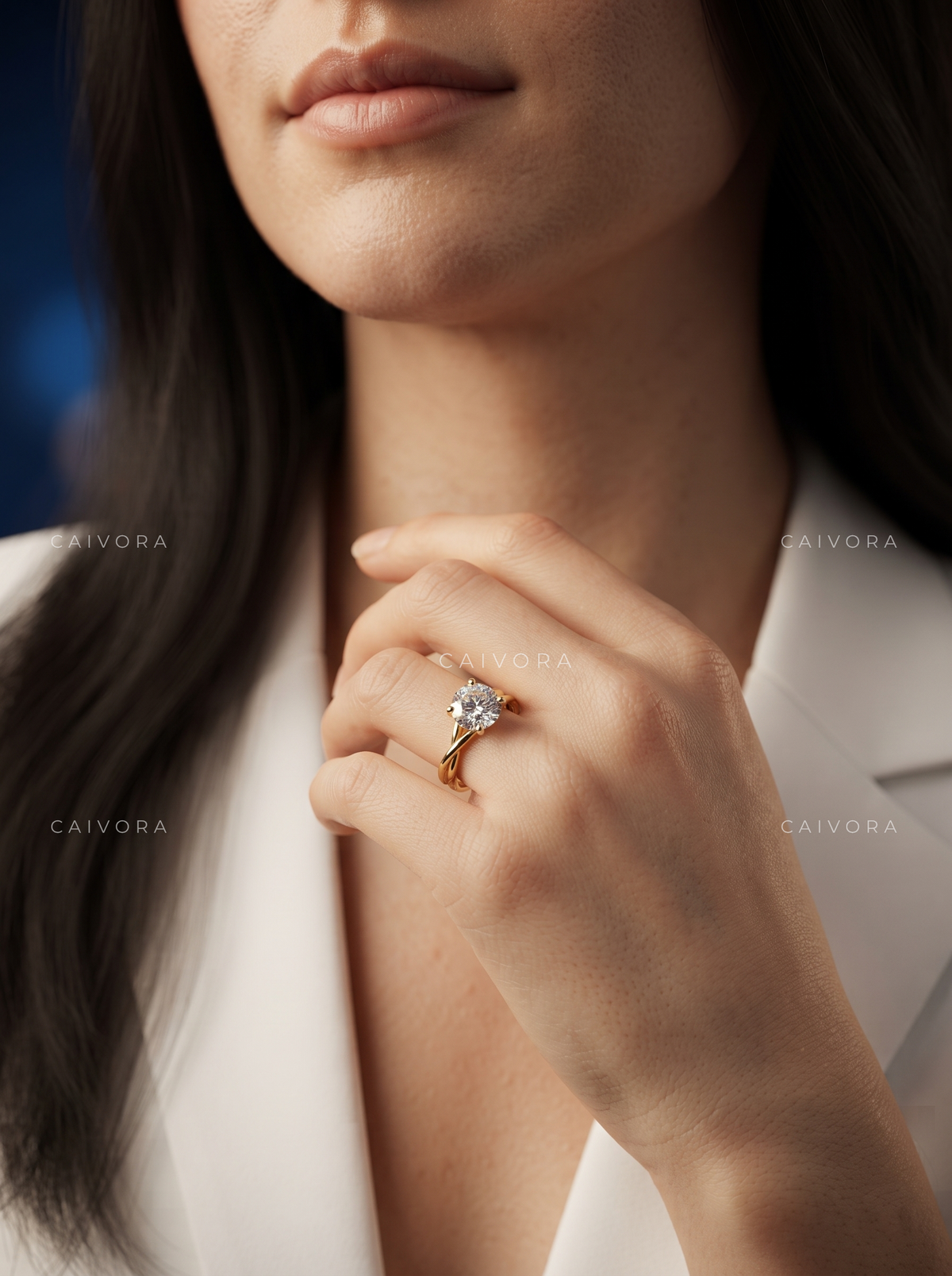 Refined Brilliance with a Portuguese Cut Center Diamond