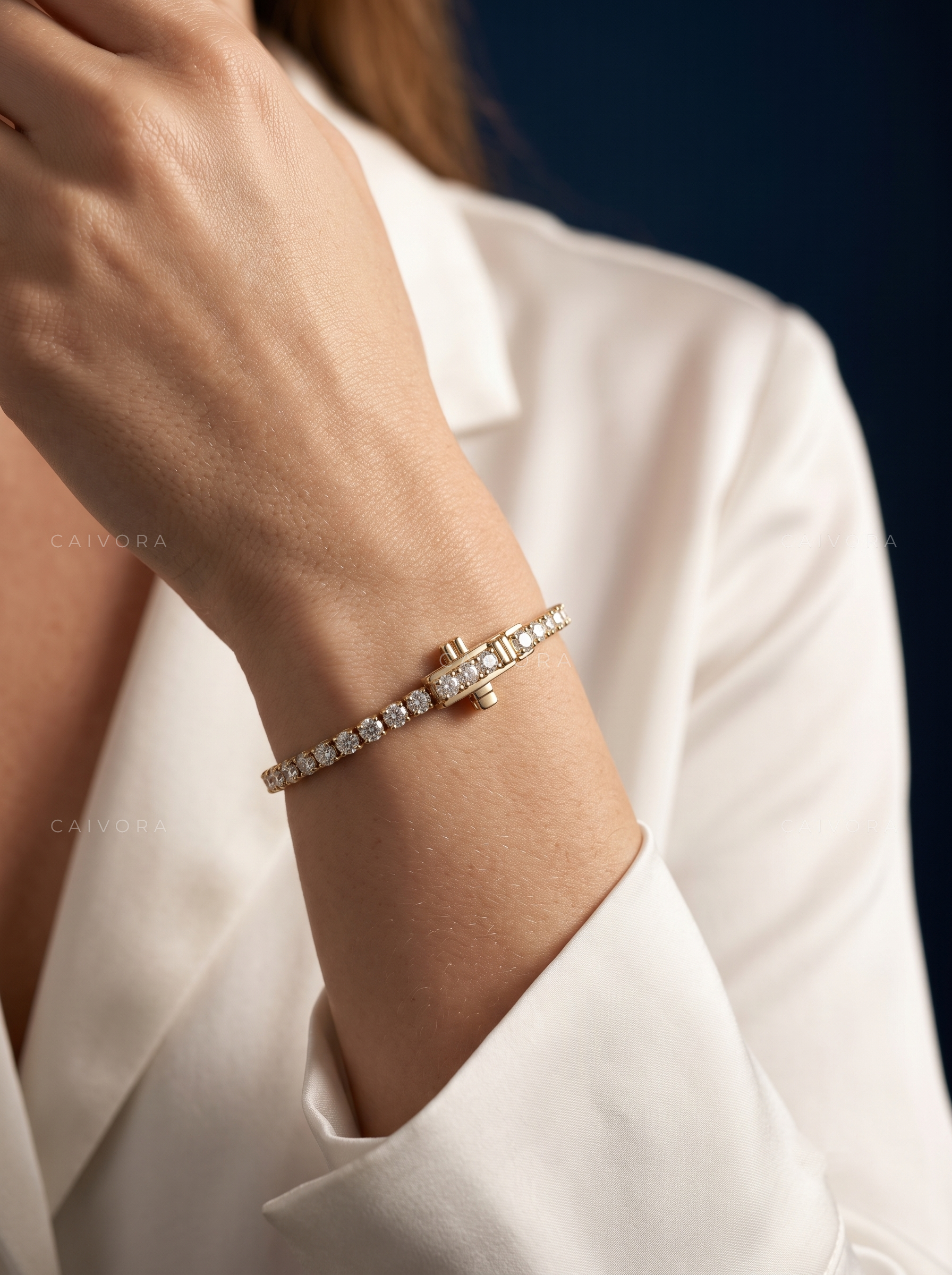 Floral Diamond Tennis Bracelet